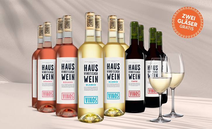 Hauswein-Paket inkl. 2 Gläser gratis