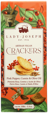 Lady Joseph Pink Pepper &amp; Cumin Crackers - 100g