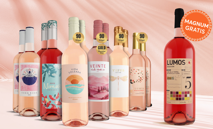 Rosépaket 6x2 + Gratis 1Fl. Lumos Rosado Magnum