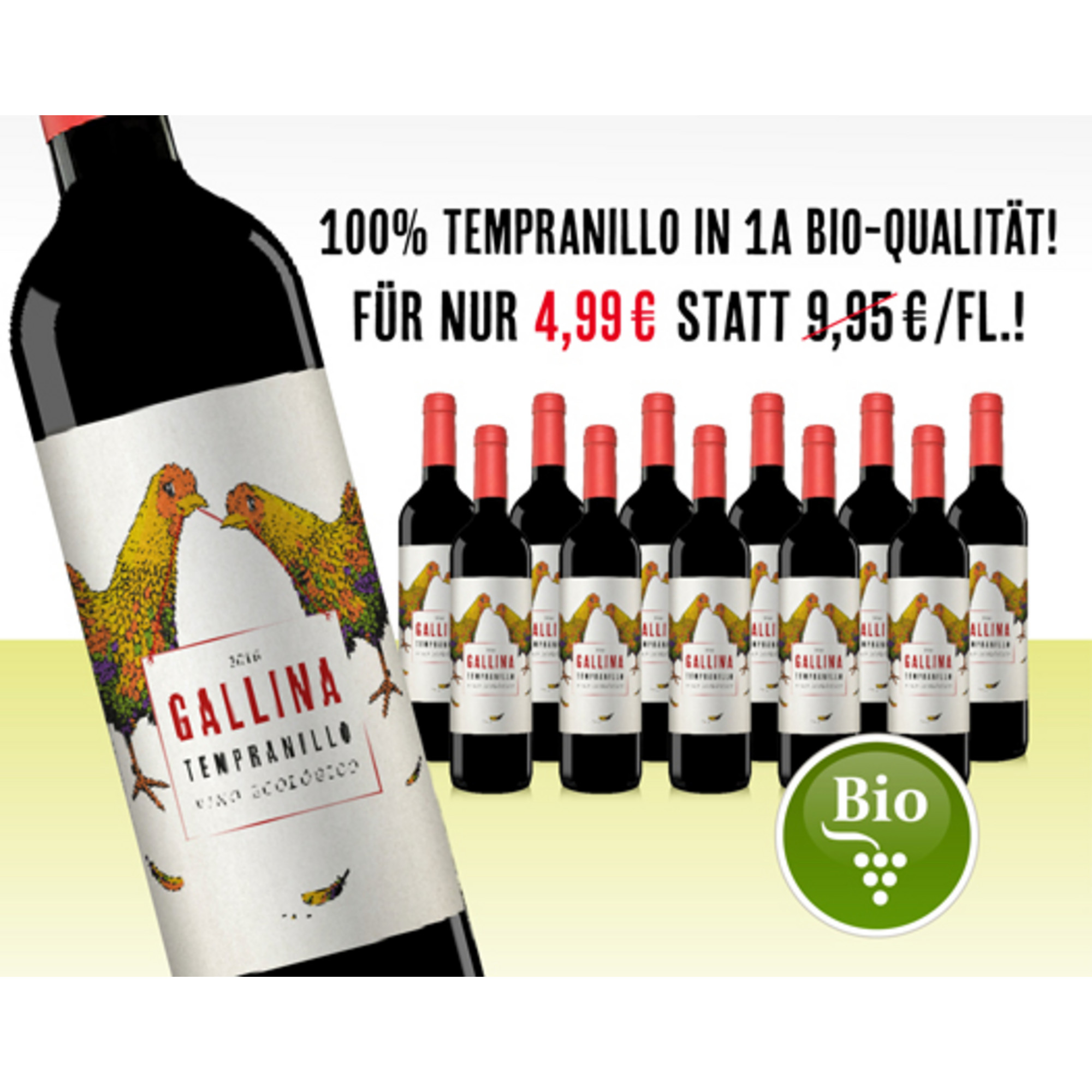 E*Special - Gallina Tempranillo 2016  9L 14% Vol. Trocken Weinpaket aus Spanien 23539 vinos DE