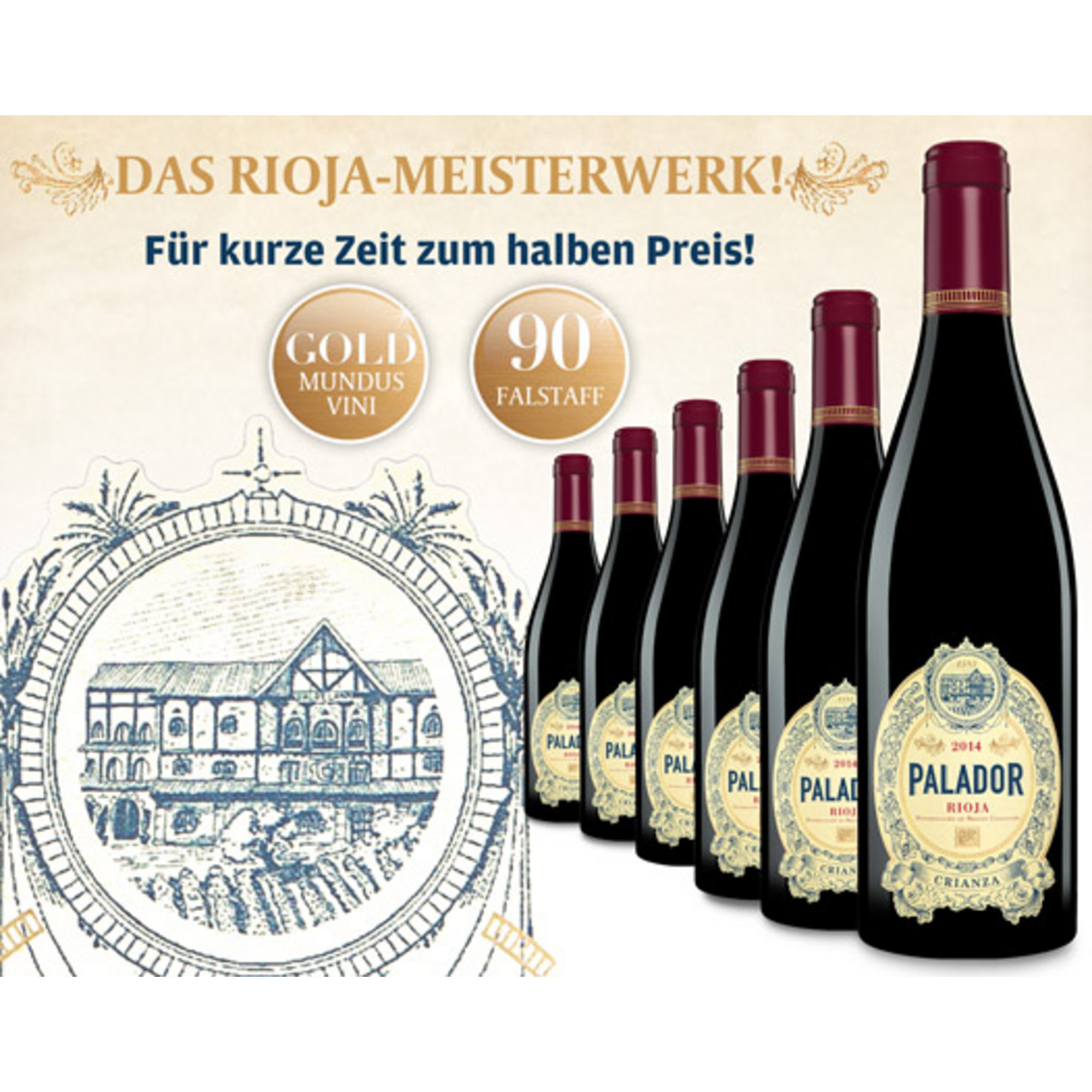 Rioja Spezial - Palador Crianza 2014  4.5L 14.5% Vol. Trocken Weinpaket aus Spanien 24008 vinos DE