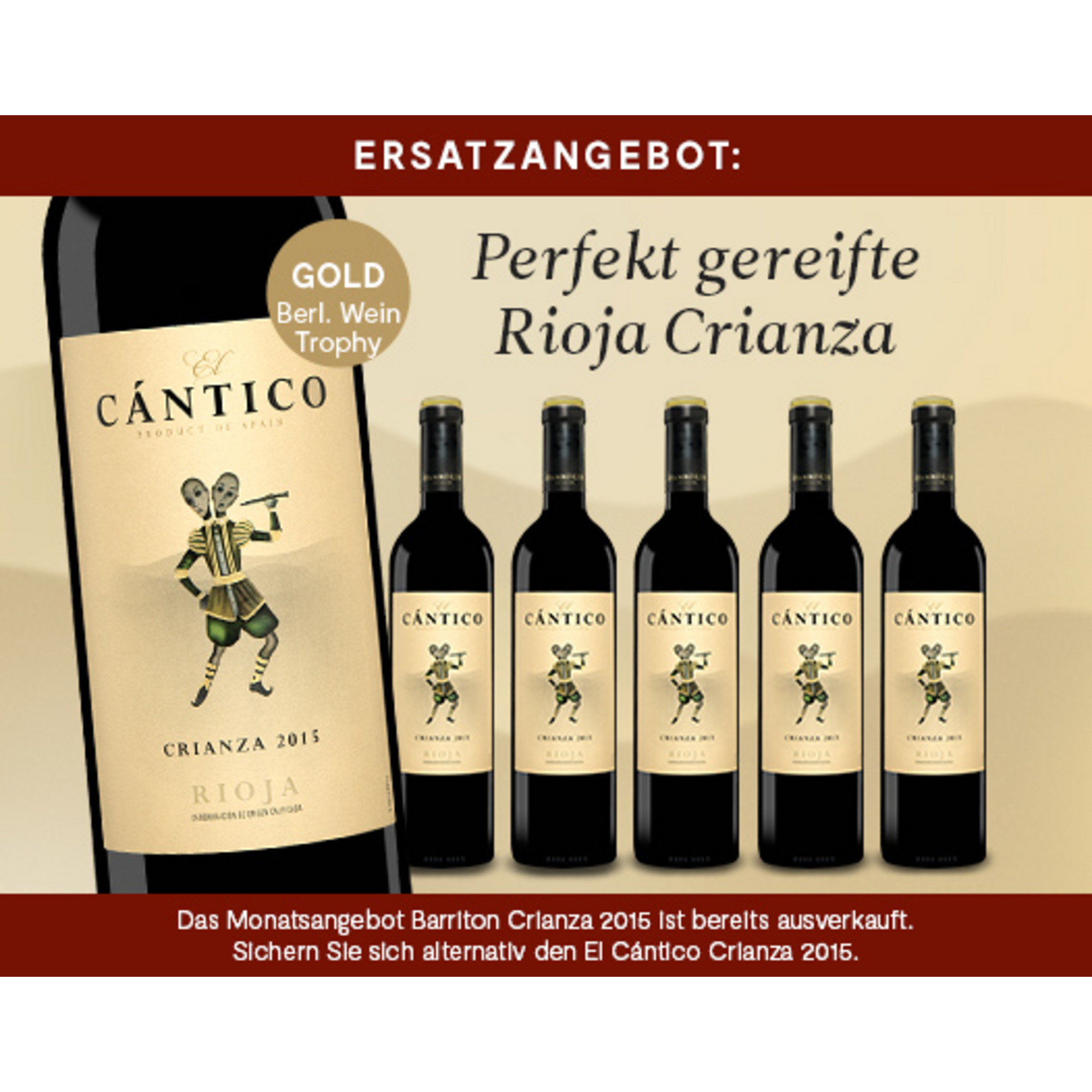 Ersatzangebot - El Cántico Crianza 2015 Crianza  4.5L 14.5% Vol. Trocken Weinpaket aus Spanien 26497 vinos DE
