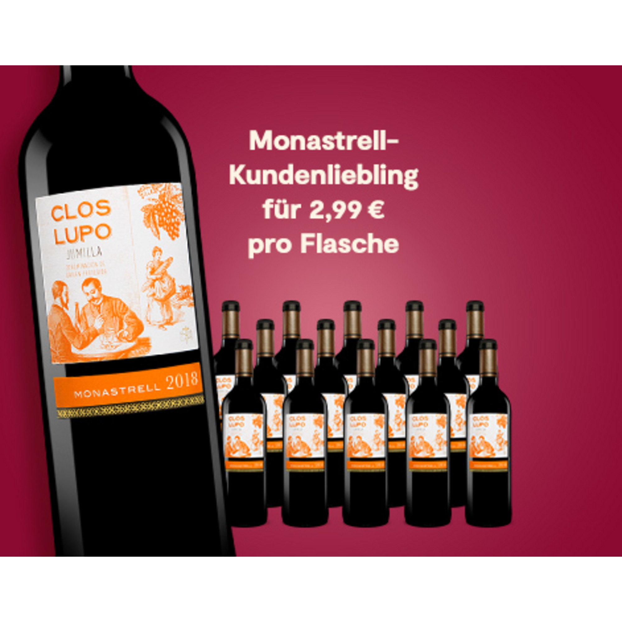 Clos Lupo Monastrell 2018  11.25L 13.5% Vol. Trocken Weinpaket aus Spanien 28874 vinos DE