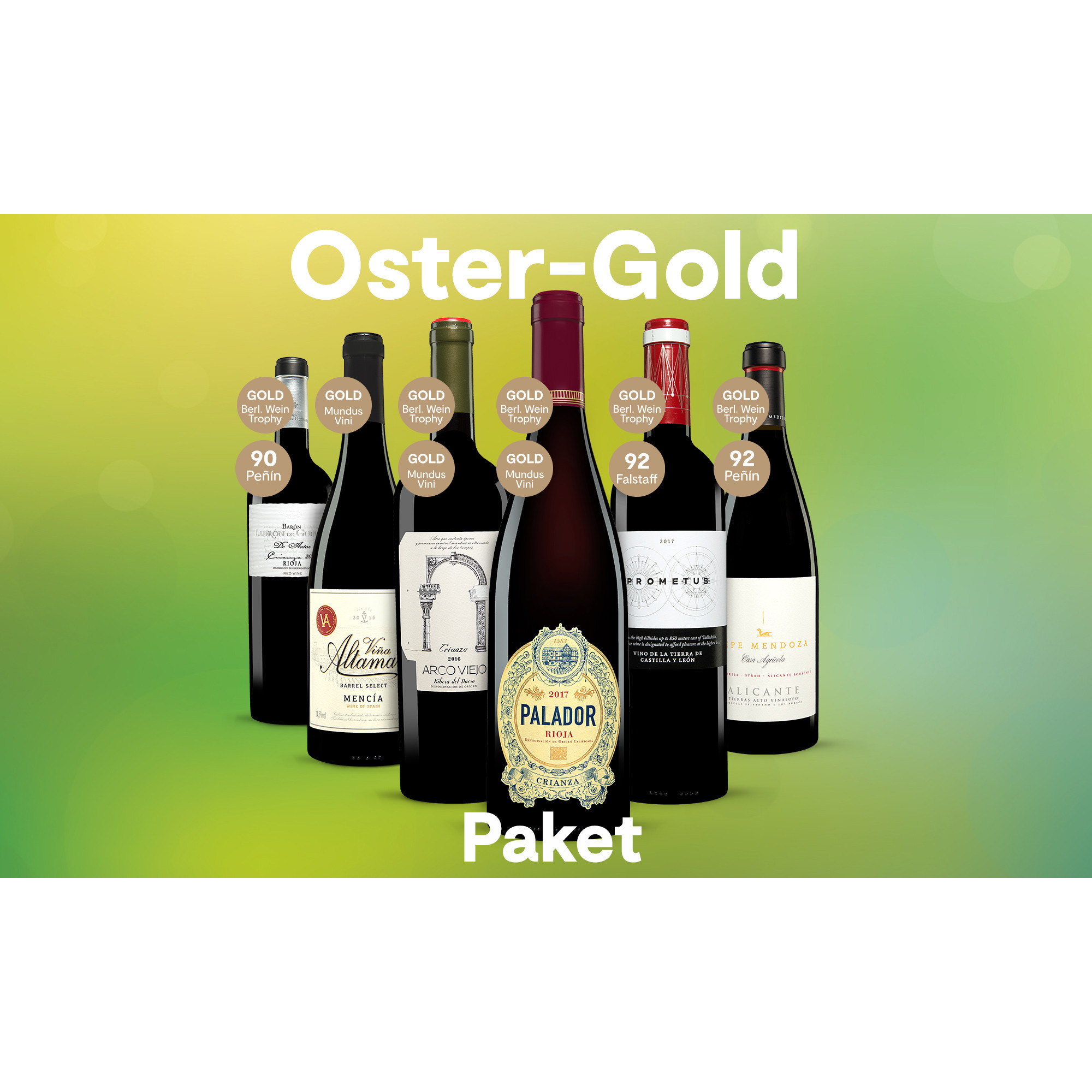Oster-Gold-Paket 2020  4.5L Weinpaket aus Spanien 29671 vinos DE