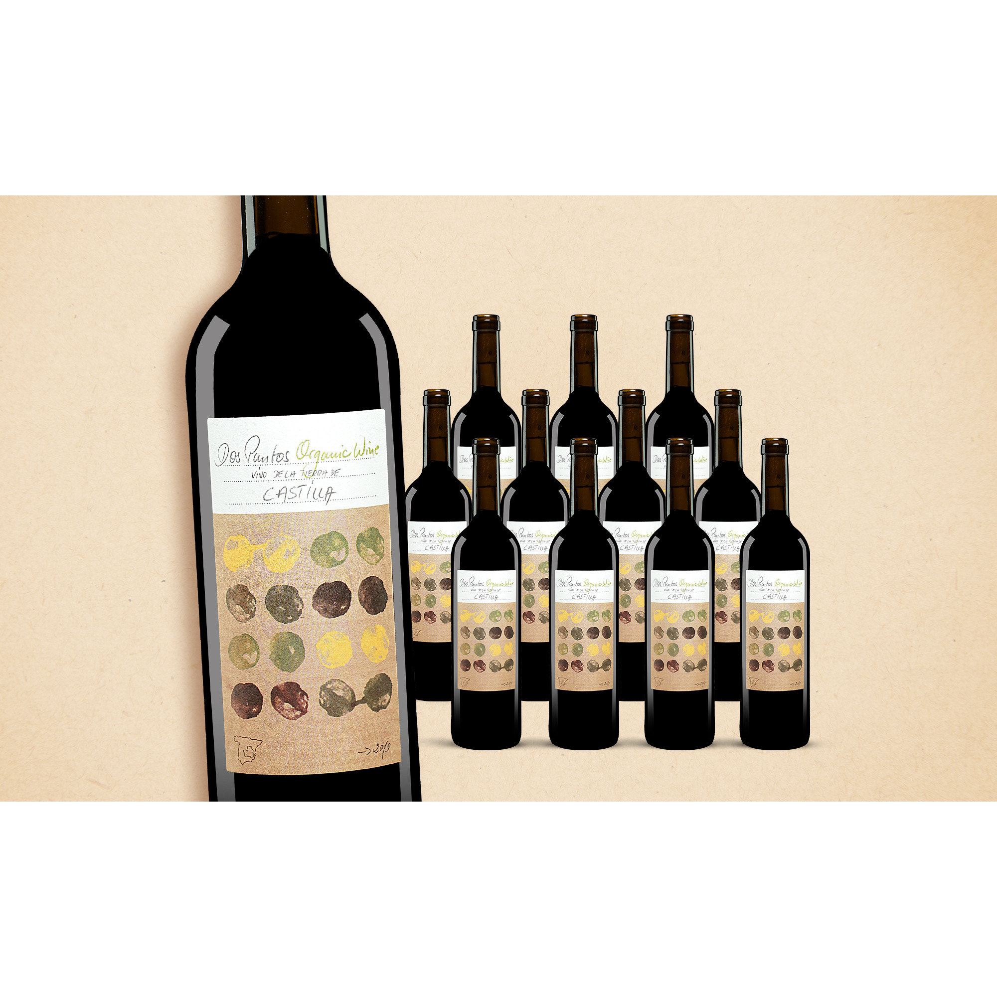Dos Puntos Tinto Organic 2019  9L 13.5% Vol. Weinpaket aus Spanien 30355 vinos DE