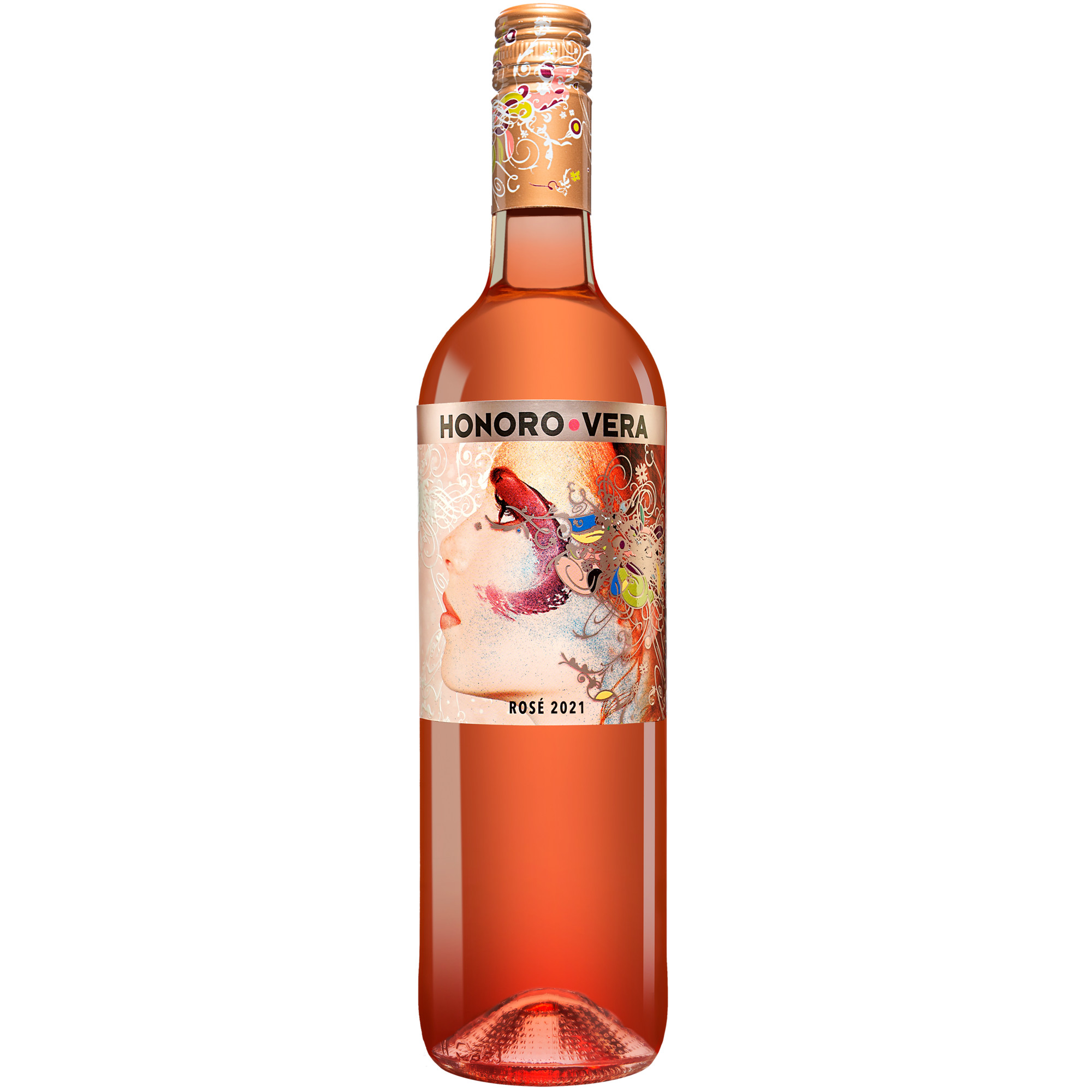 Honoro Vera Rosado 2021  0.75L 12.5% Vol. Roséwein Trocken aus Spanien Rosewein 34103 vinos DE