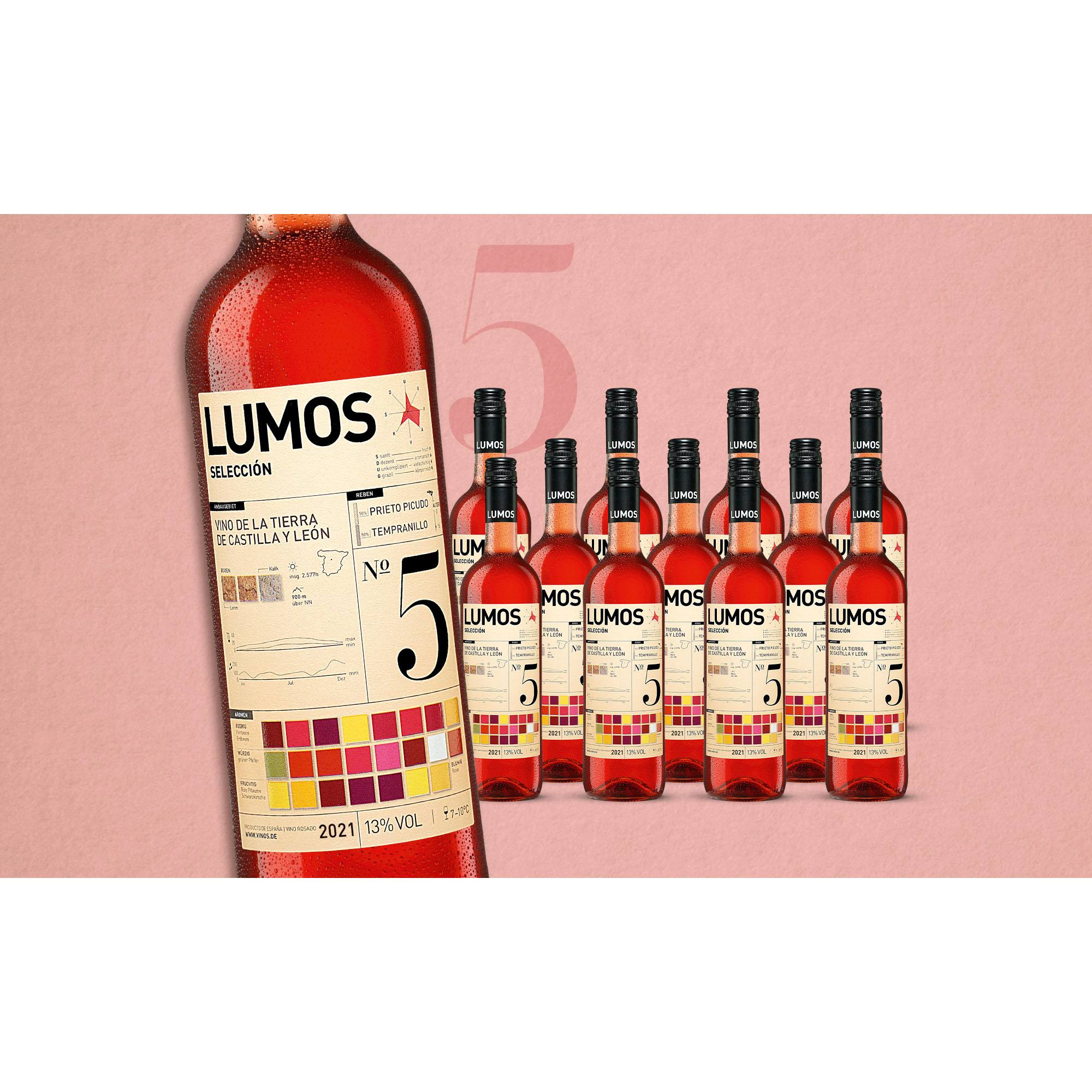 LUMOS No.5 Rosado 2021  9L Trocken Weinpaket aus Spanien 34139 vinos DE