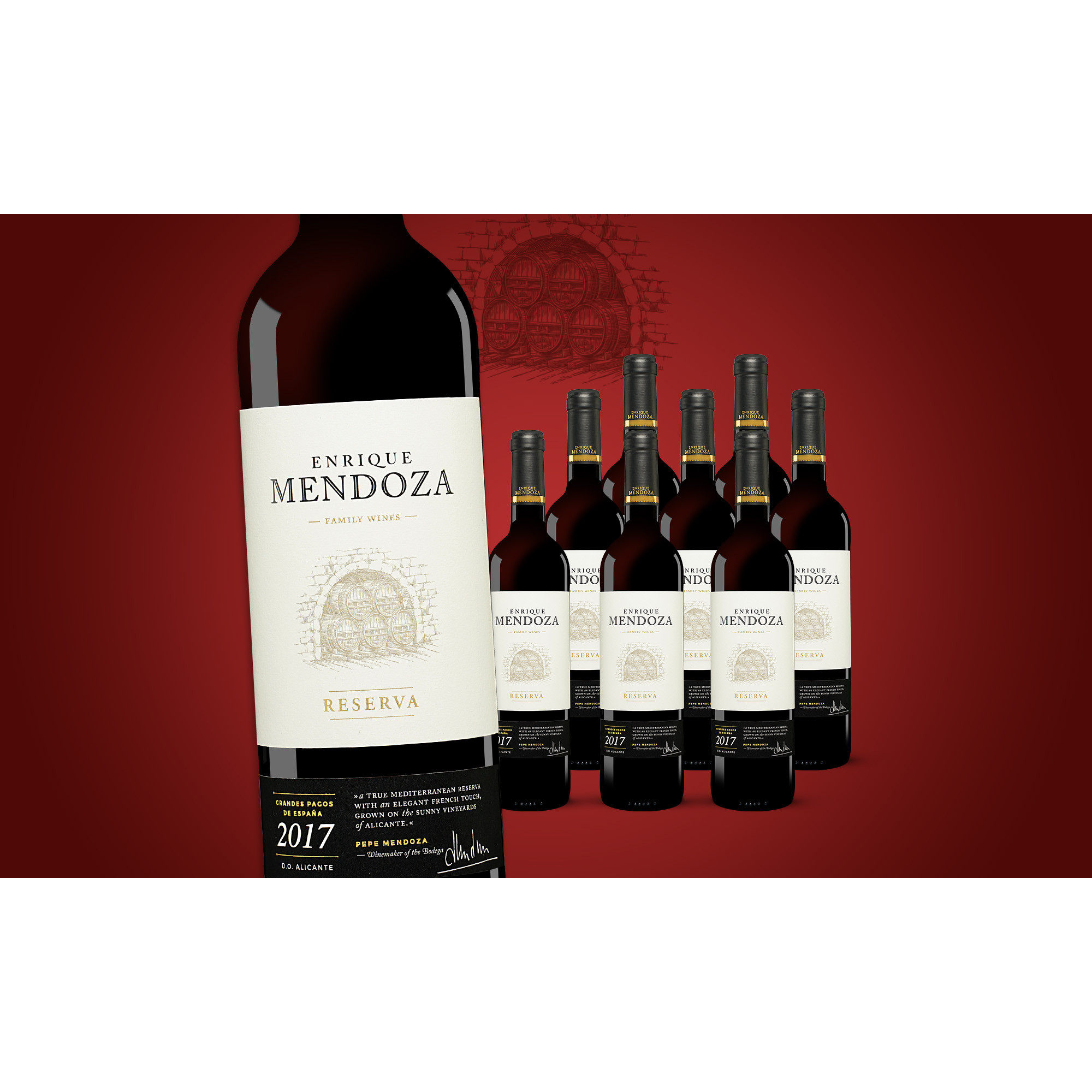 Enrique Mendoza Cabernet/Shiraz Reserva 2017  6.75L Trocken Weinpaket aus Spanien 34244 vinos DE