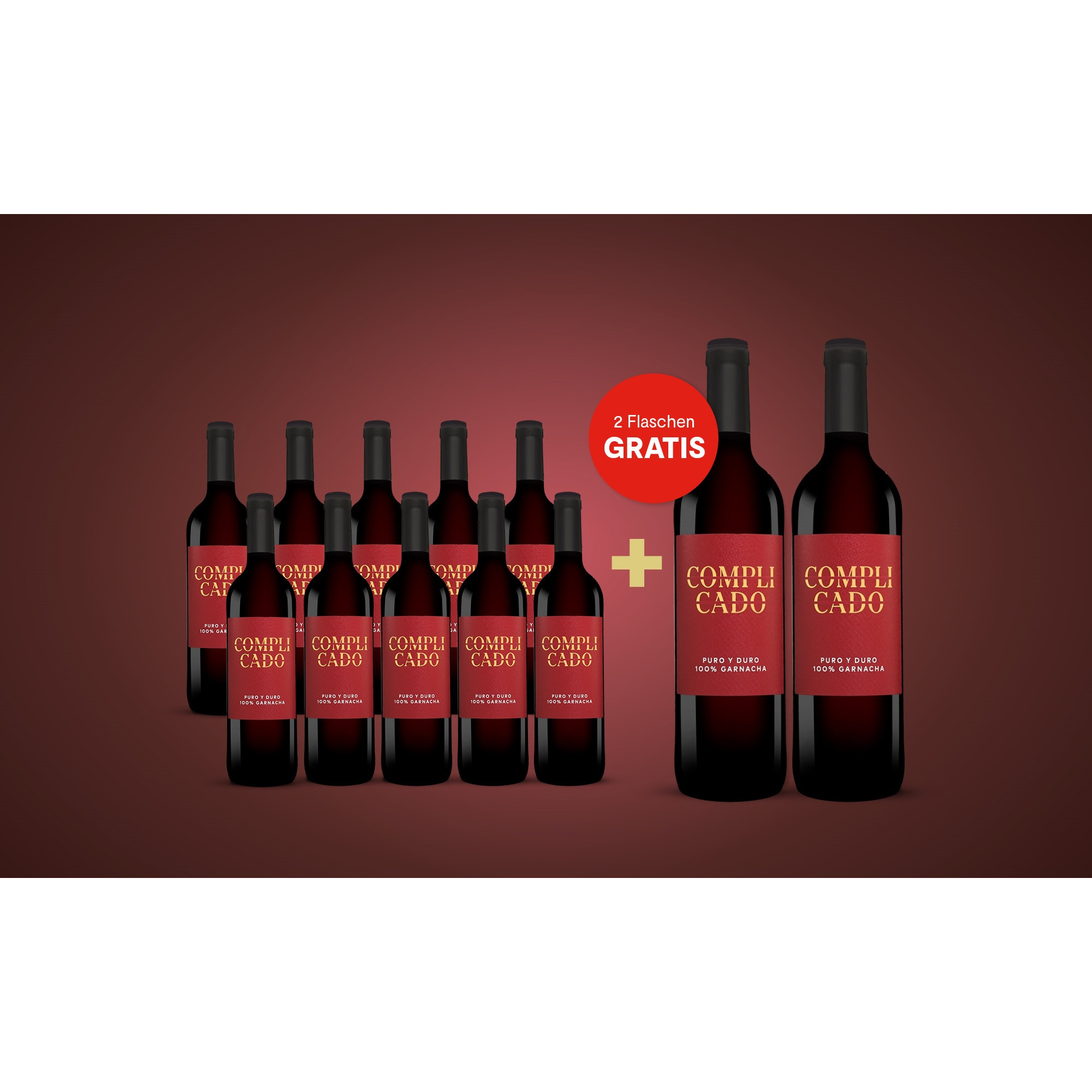 Complicado Garnacha 2018 + 2 Flaschen GRATIS  9L Trocken Weinpaket aus Spanien 34250 vinos DE