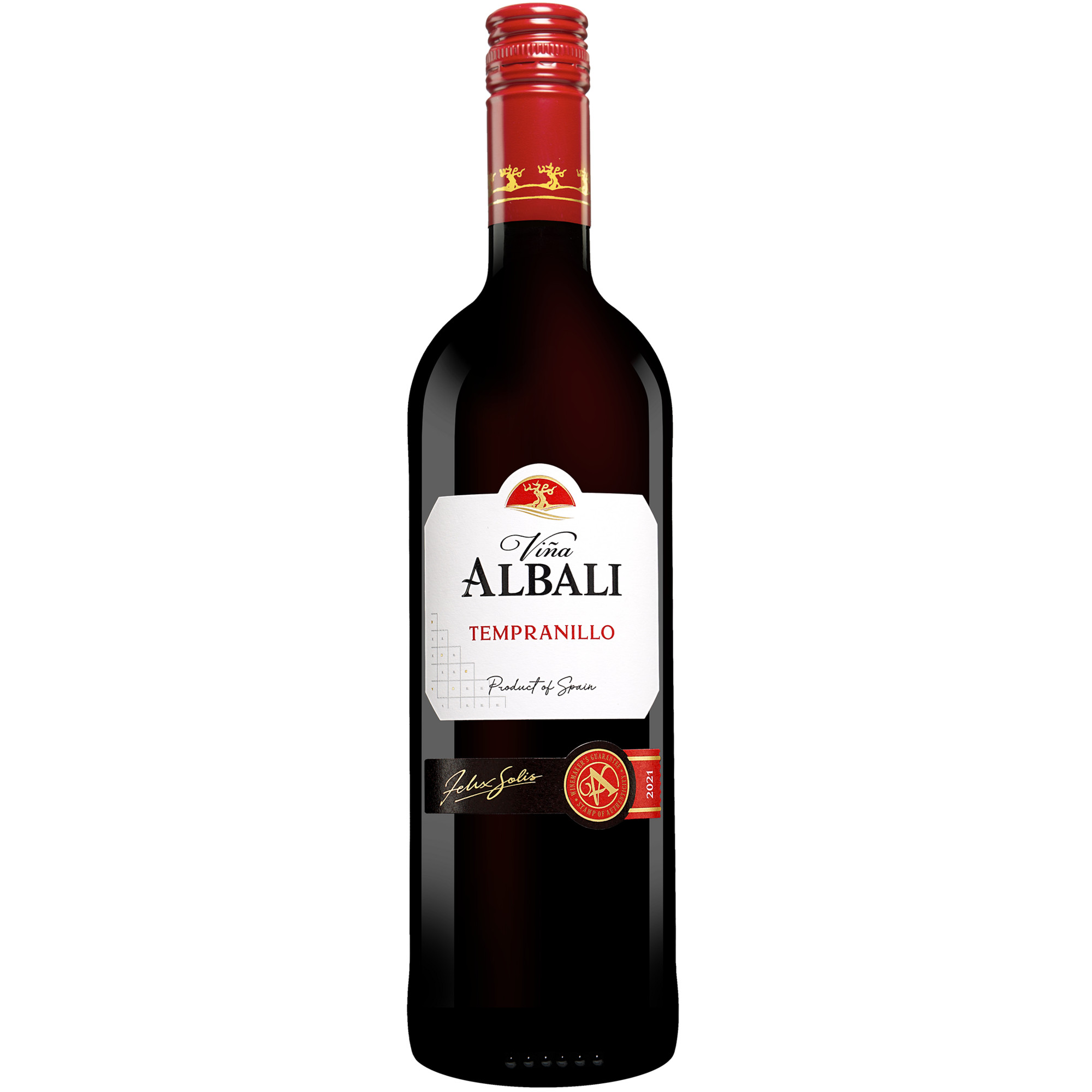 Viña Albali Tempranillo 2021  0.75L 13% Vol. Rotwein Trocken aus Spanien Rotwein 34572 vinos DE