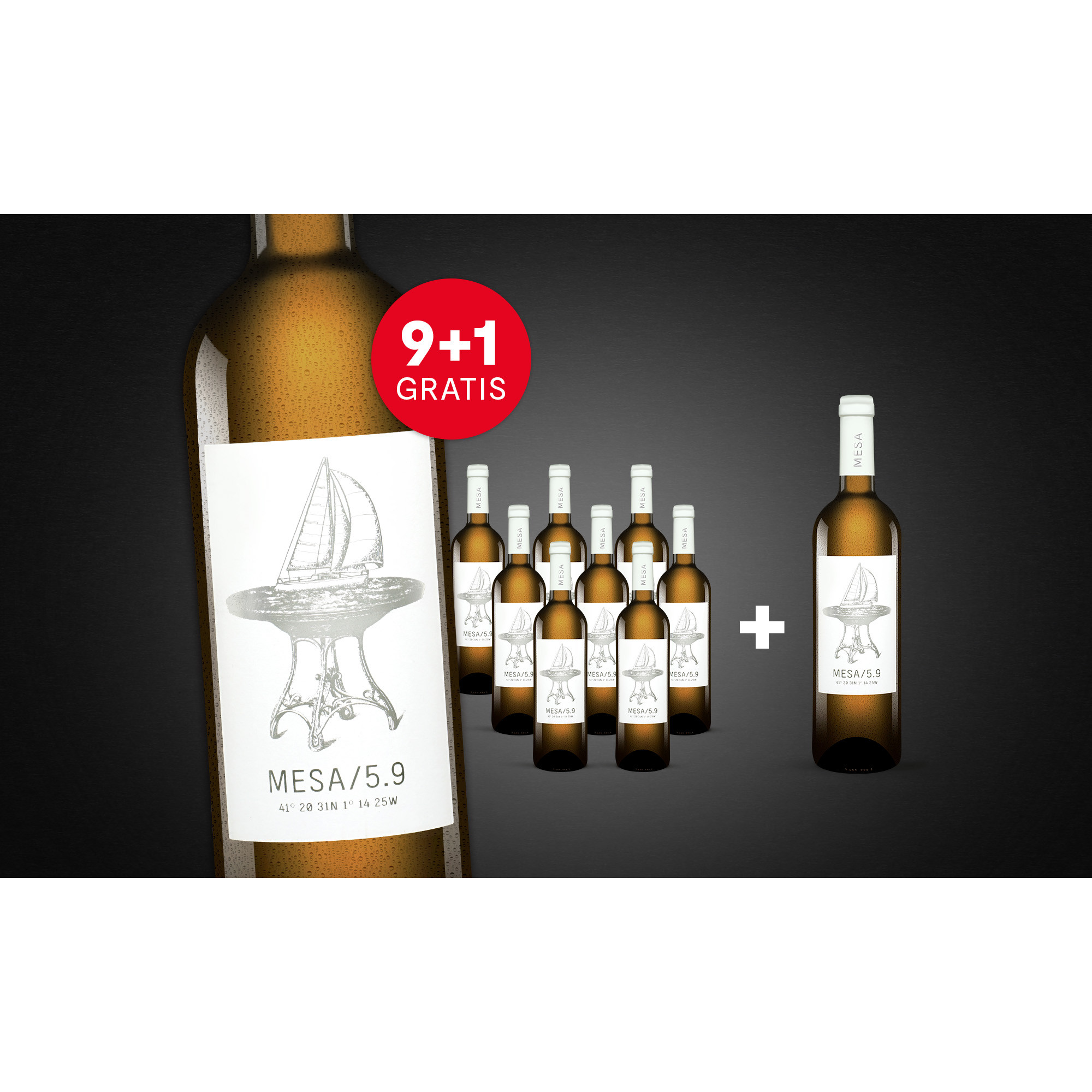 MESA/5.9 Blanco mit 1 Flasche GRATIS  7.5L 13% Vol. Trocken Weinpaket aus Spanien 34793 vinos DE