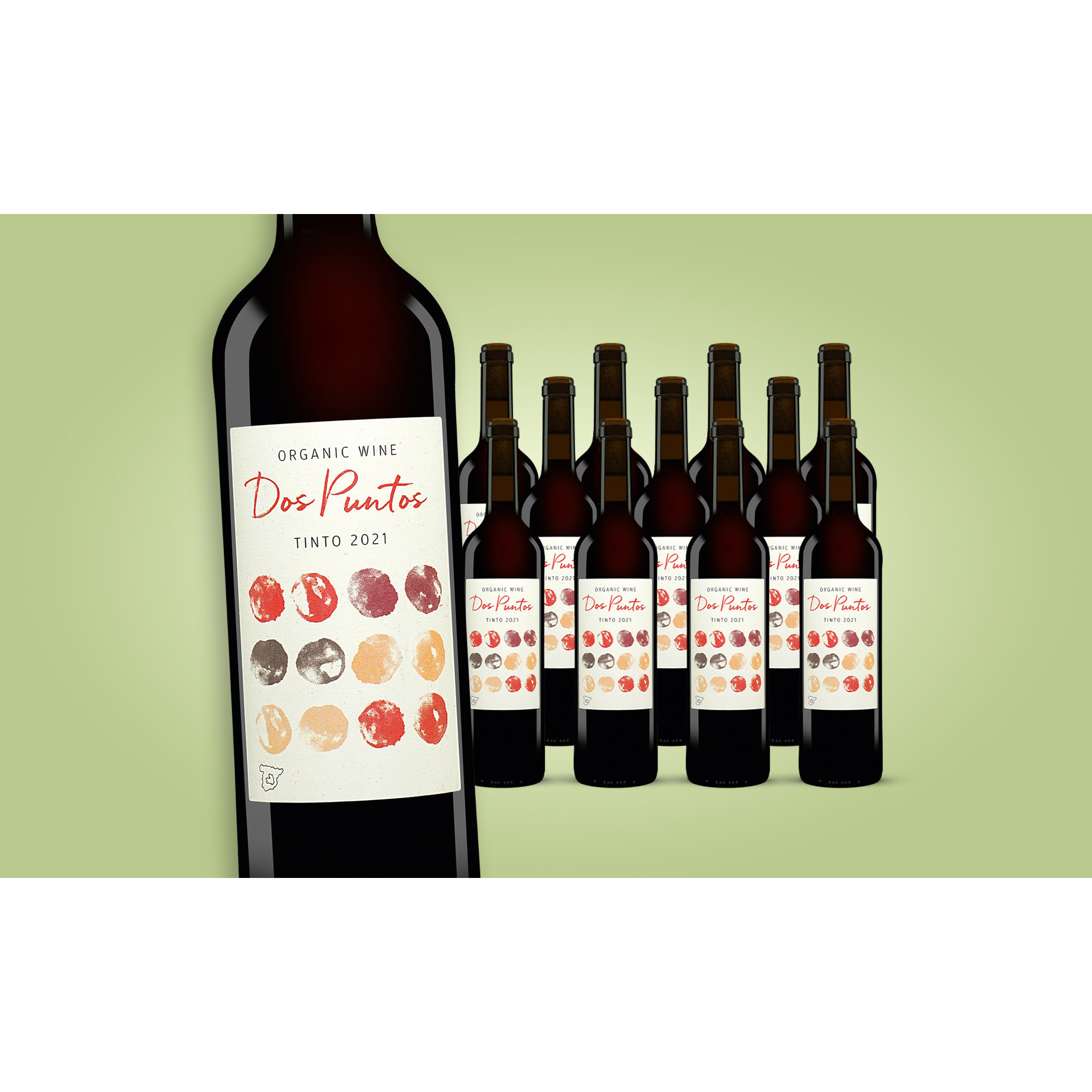 Dos Puntos Tinto Organic 2021  9L Trocken Weinpaket aus Spanien 35124 vinos DE