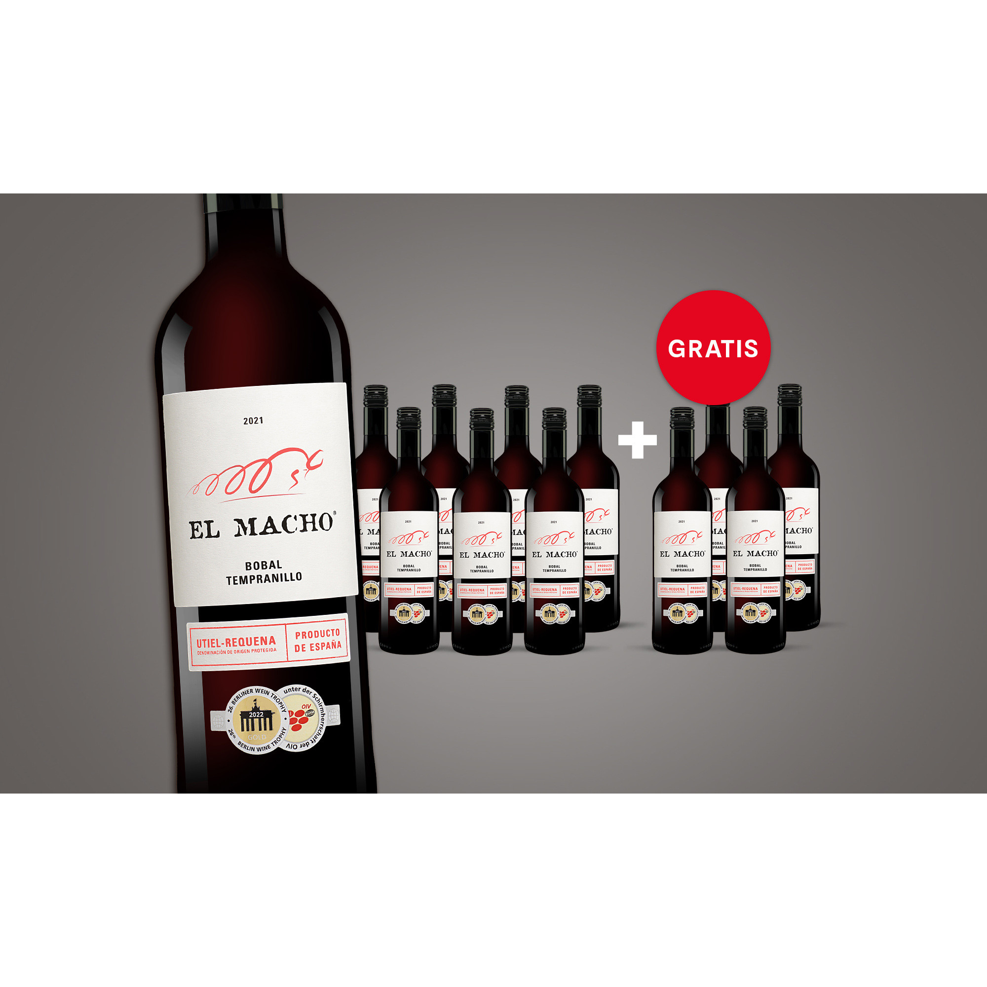 El Macho Tinto 2021  9L 12.5% Vol. Trocken Weinpaket aus Spanien 35301 vinos DE