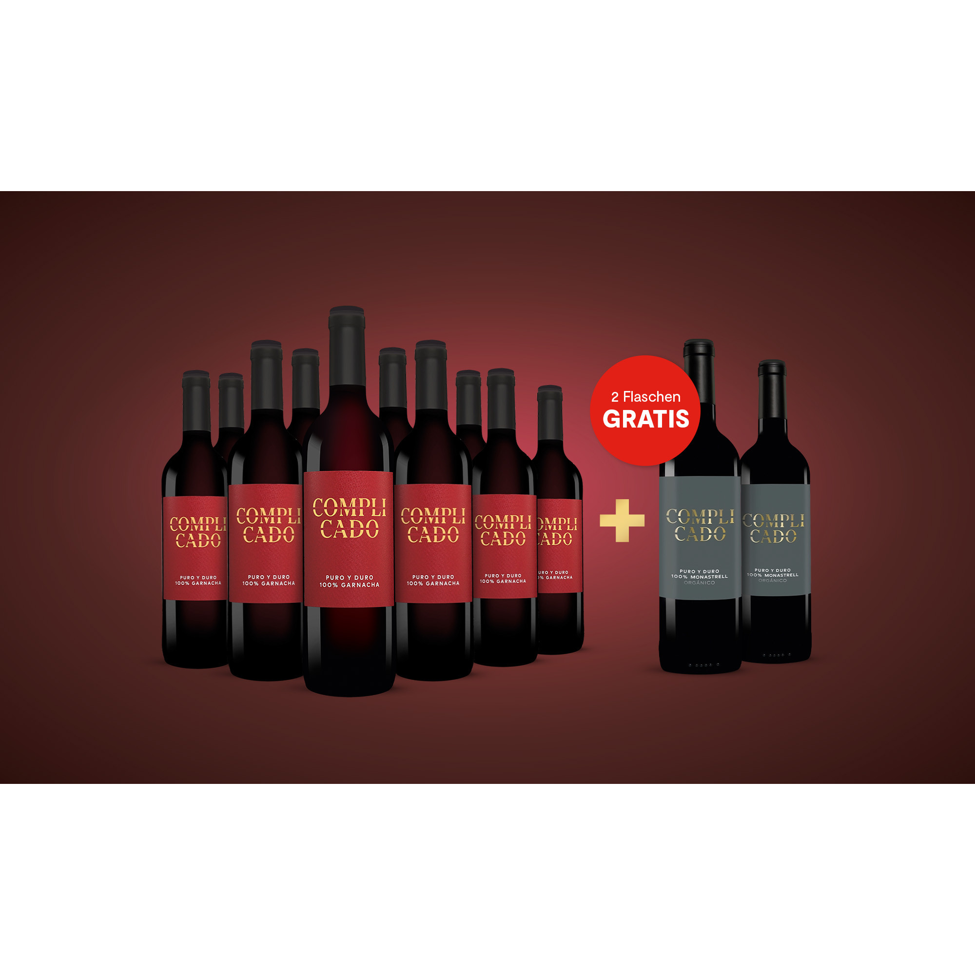 Complicado Mischpaket 10+2 Garnacha und Monastrell  9L 14% Vol. Weinpaket aus Spanien 35347 vinos DE