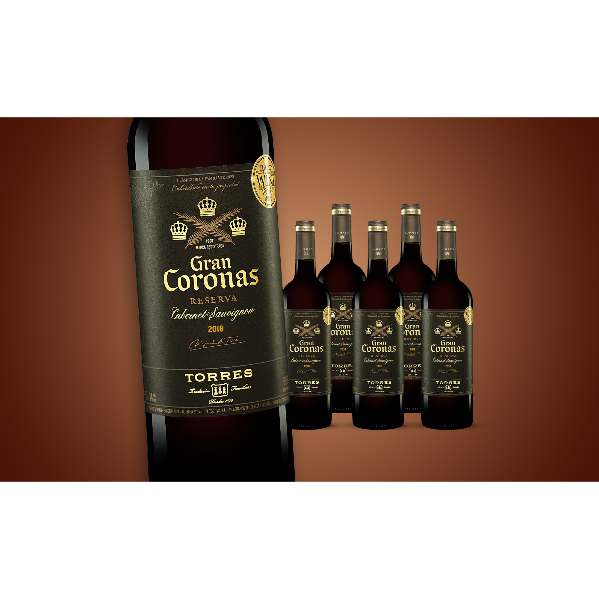 Torres »Gran Coronas« Reserva 2018  4.5L 14.5% Vol. Trocken Weinpaket aus Spanien 35375 vinos DE