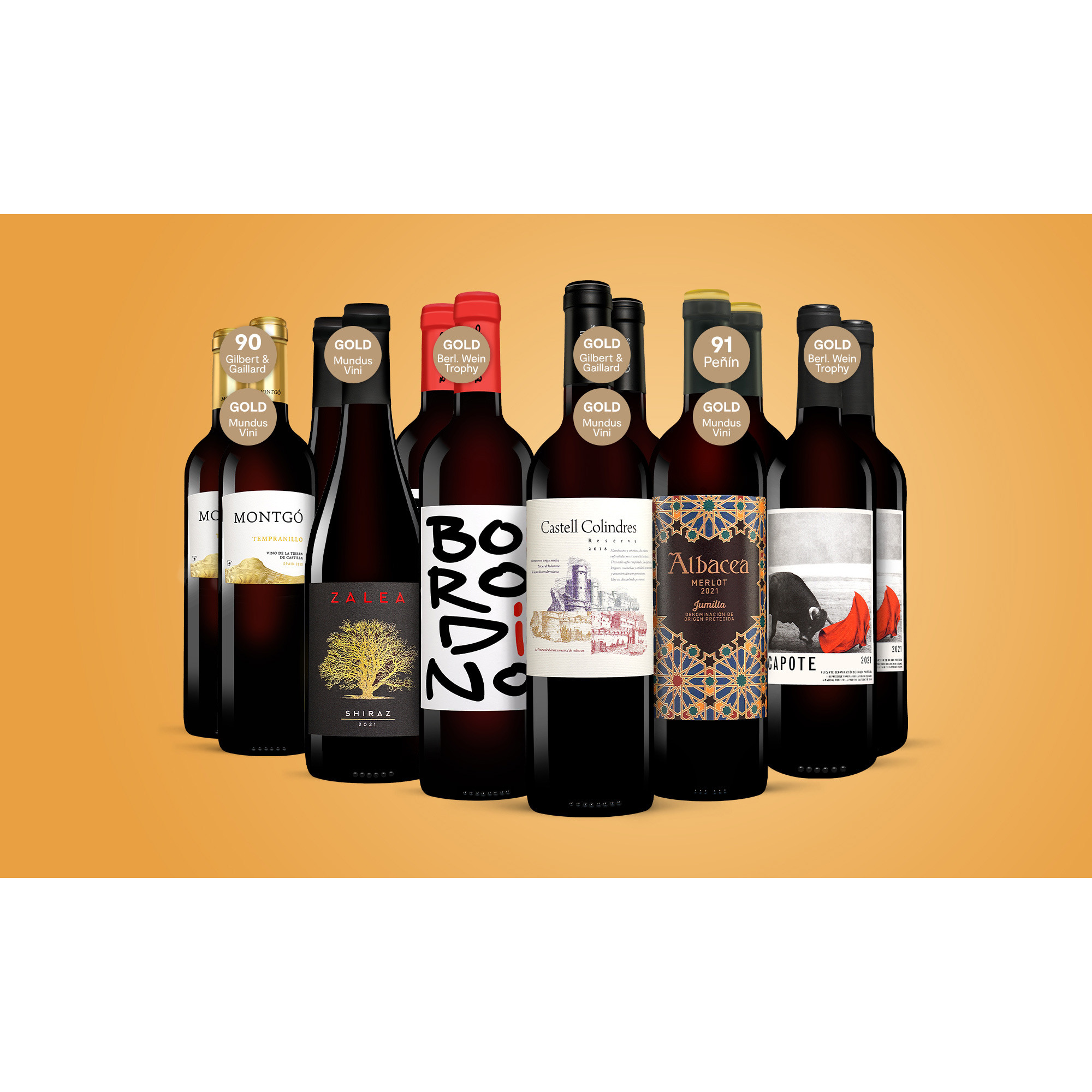 Best Of Goldstars-Paket  9L Weinpaket aus Spanien 35394 vinos DE