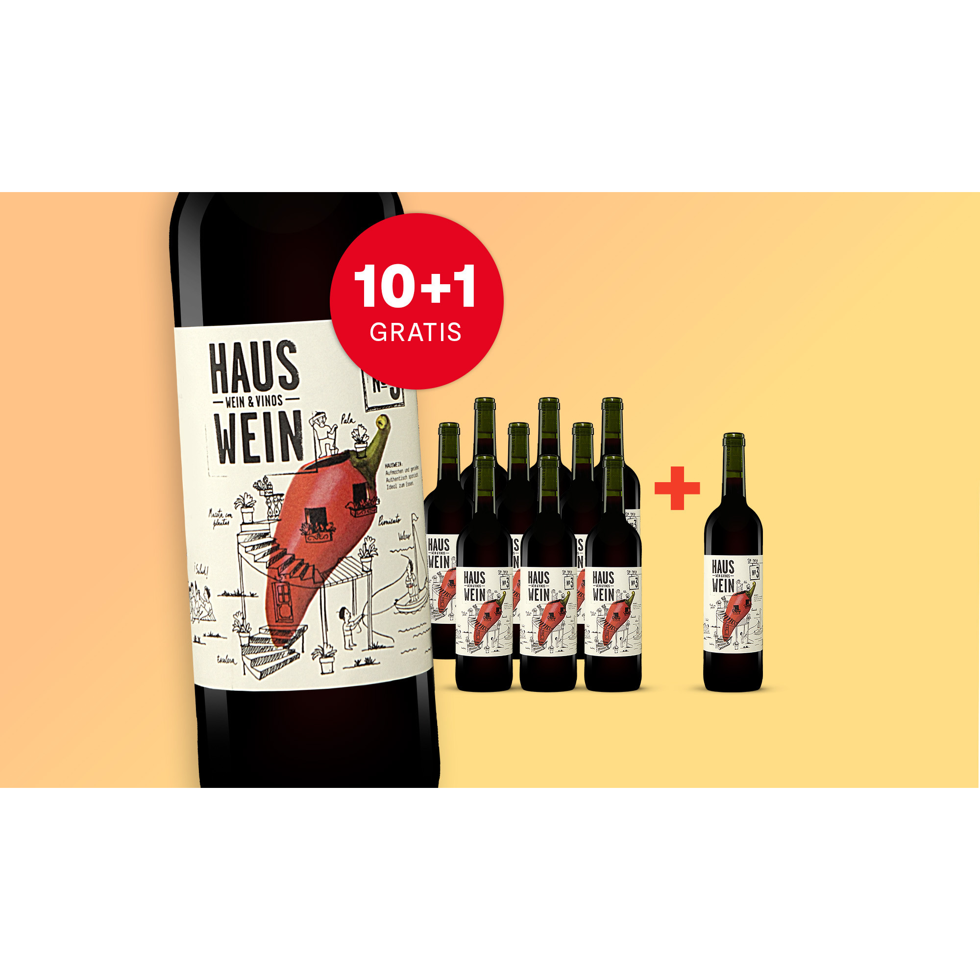Hauswein Nr. 3  8.25L 14% Vol. Trocken Weinpaket aus Spanien 35485 vinos DE