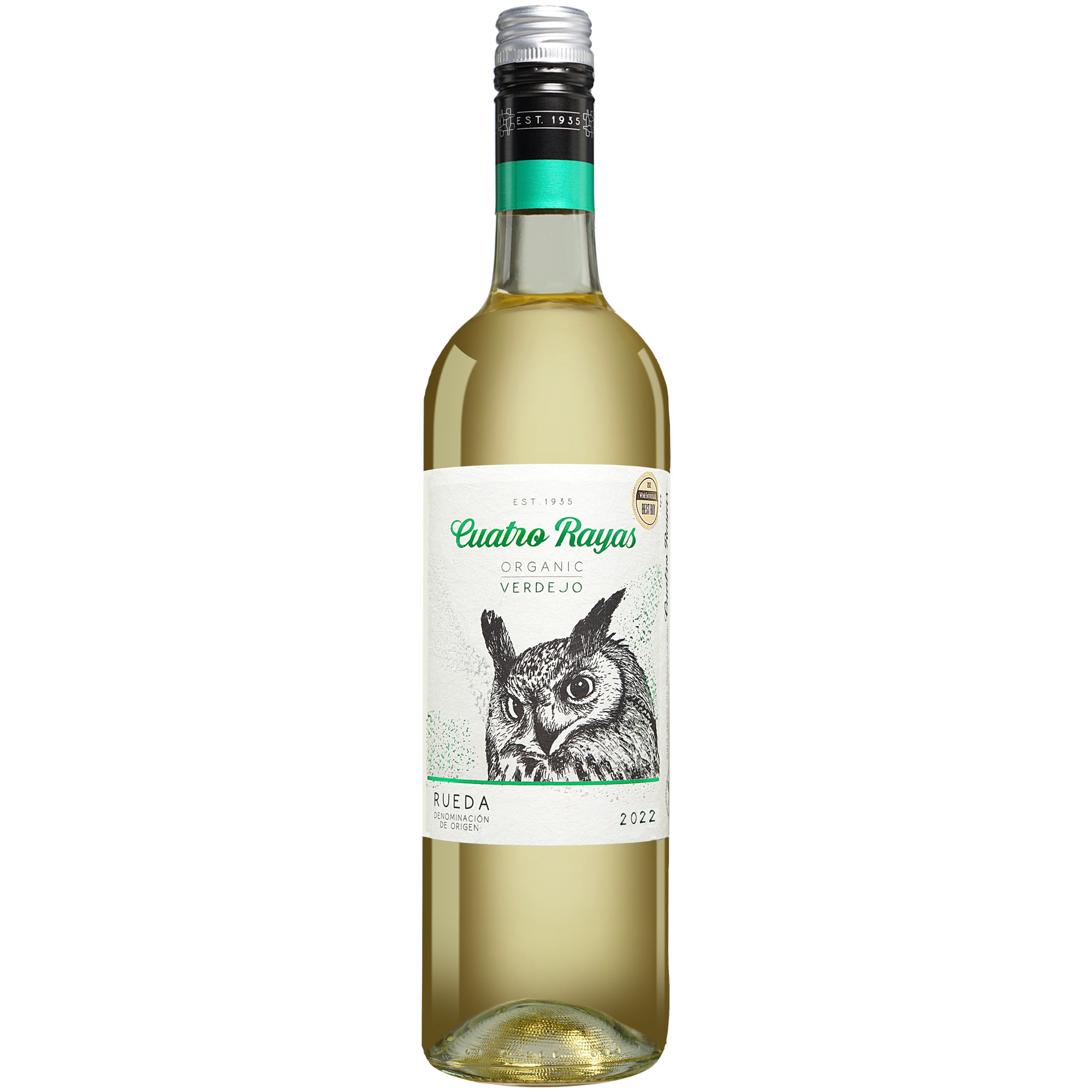 Cuatro Rayas Verdejo Organic 2022  0.75L 13% Vol. Weißwein Trocken aus Spanien Weißwein 35722 vinos DE