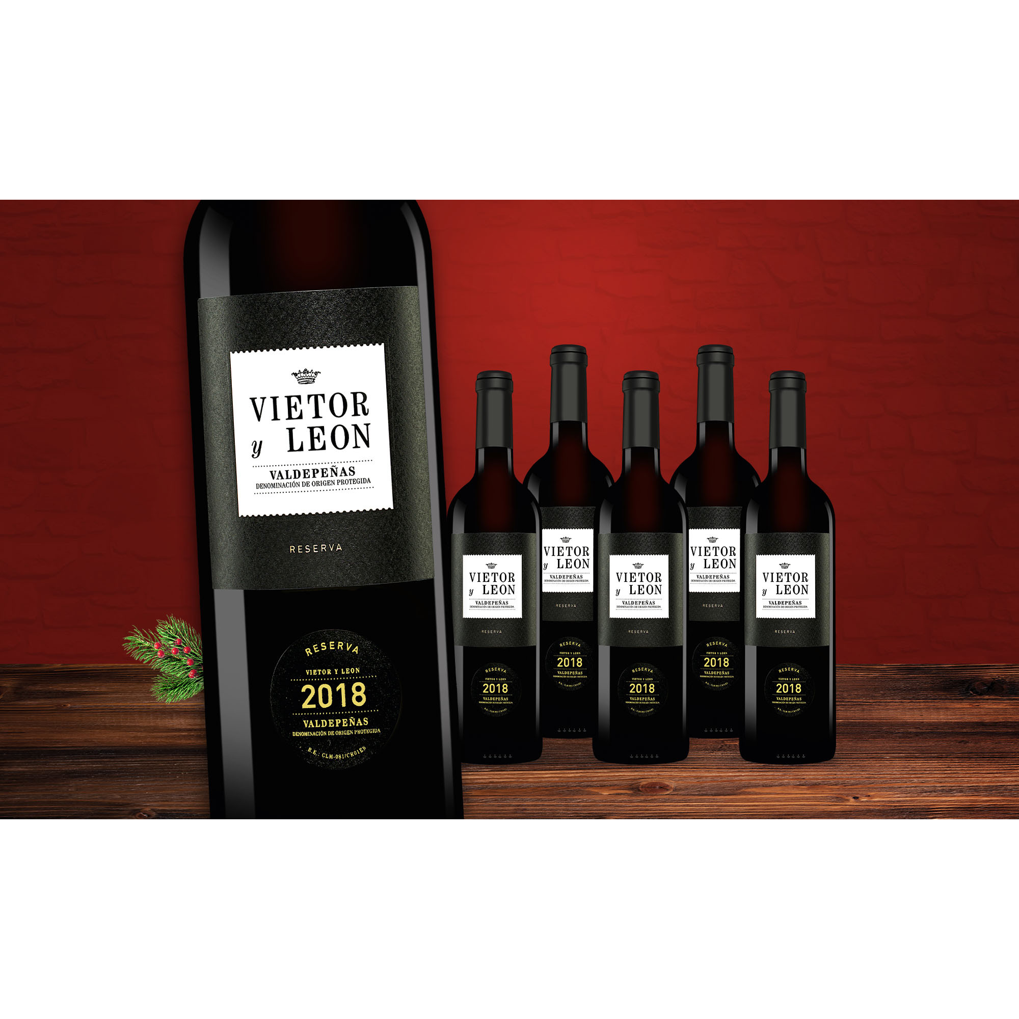 6er-Paket Vietor y Leon Reserva 2018  4.5L 13% Vol. Weinpaket aus Spanien 35733 vinos DE