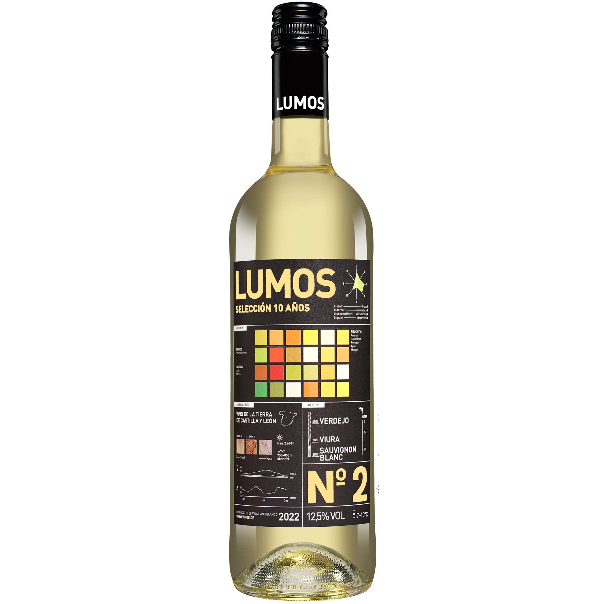 LUMOS No.2 Blanco 2022  0.75L 12.5% Vol. Weißwein Trocken aus Spanien Weißwein 35832 vinos DE