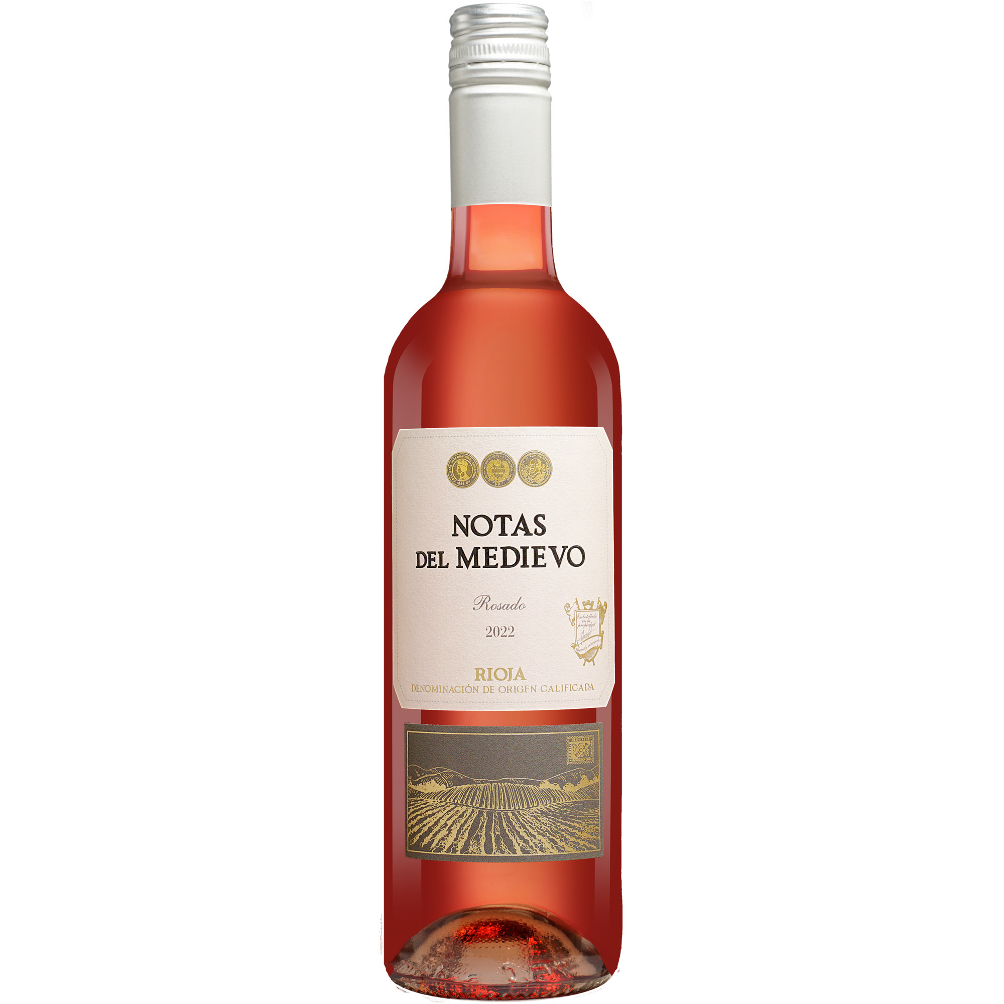 Notas del Medievo Rosado 2022  0.75L 13% Vol. Roséwein Trocken aus Spanien Rosewein 35931 vinos DE