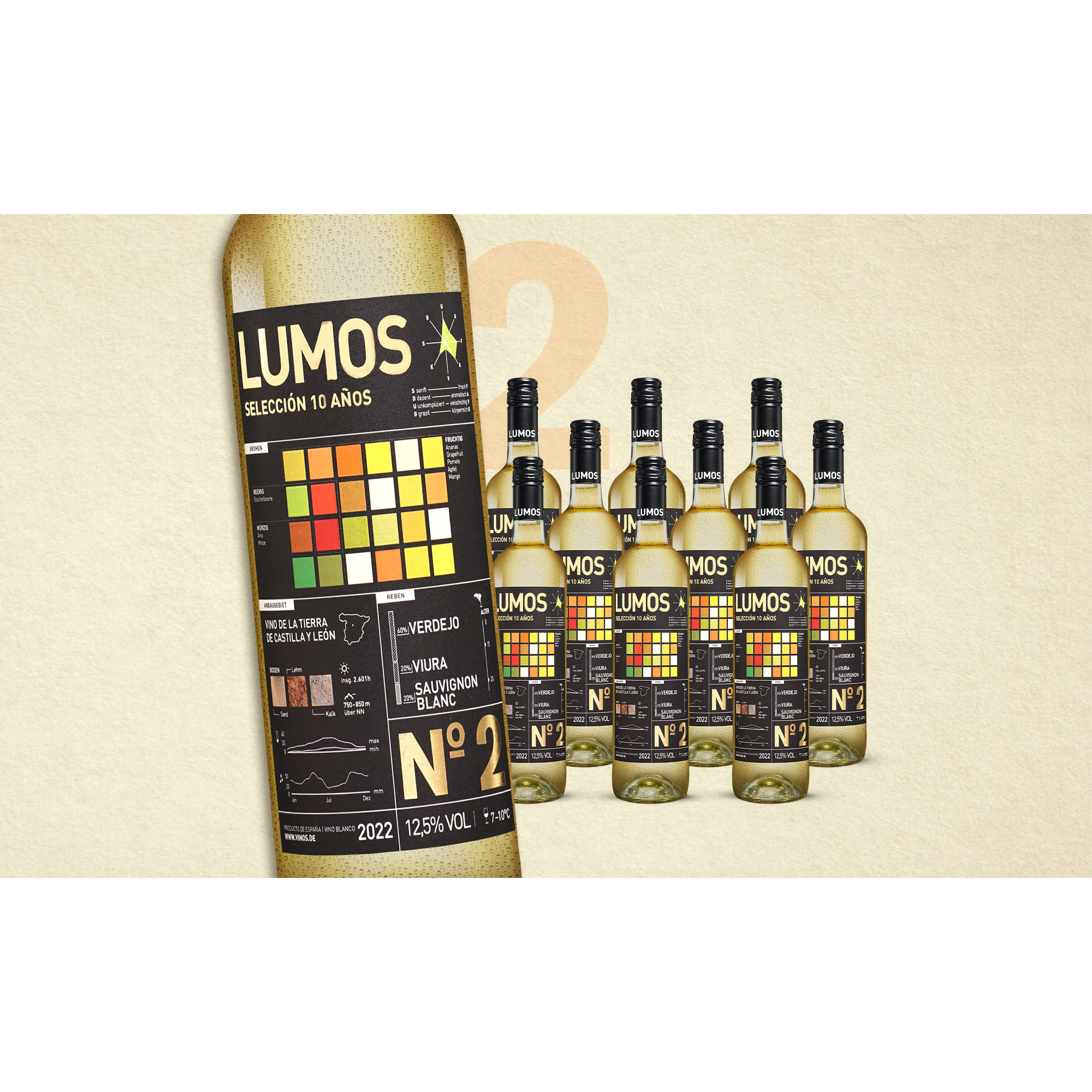 Lumos No.2 Blanco 2022  7.5L 12.5% Vol. Weinpaket aus Spanien 35964 vinos DE