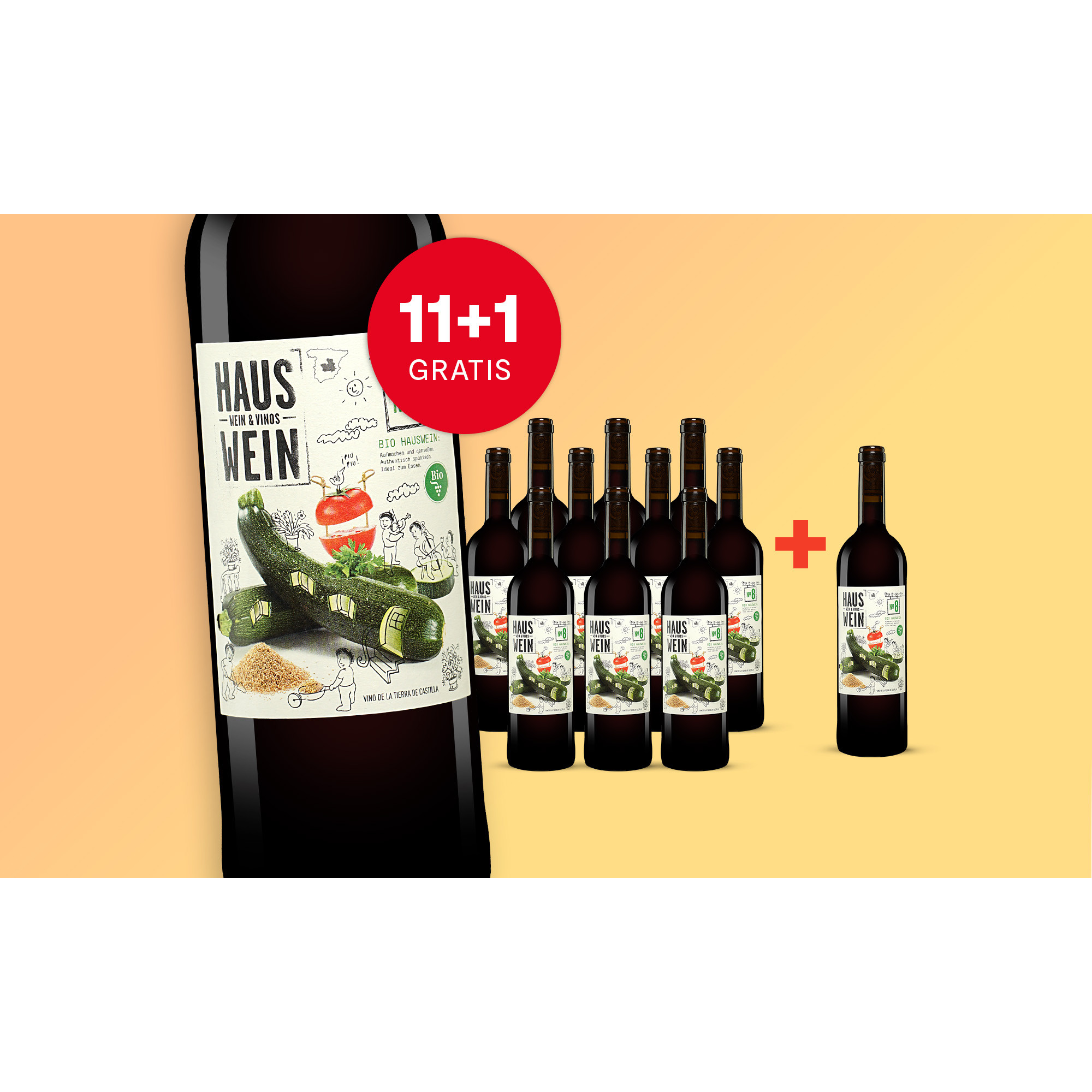 Hauswein Nr. 8 Tinto Bio  9L 13% Vol. Weinpaket aus Spanien 35973 vinos DE