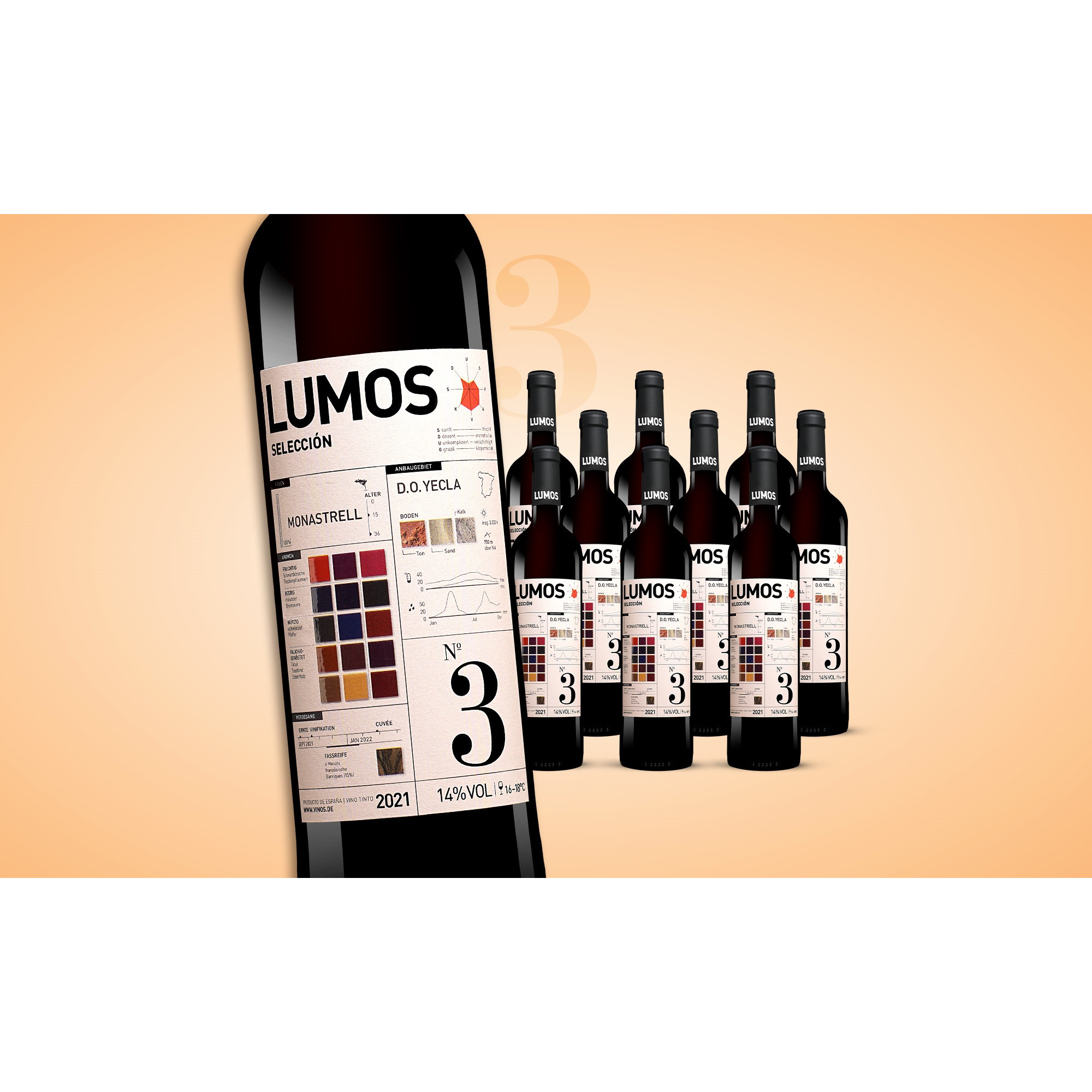 LUMOS No.3 Monastrell 2021  7.5L 14% Vol. Weinpaket aus Spanien 35974 vinos DE