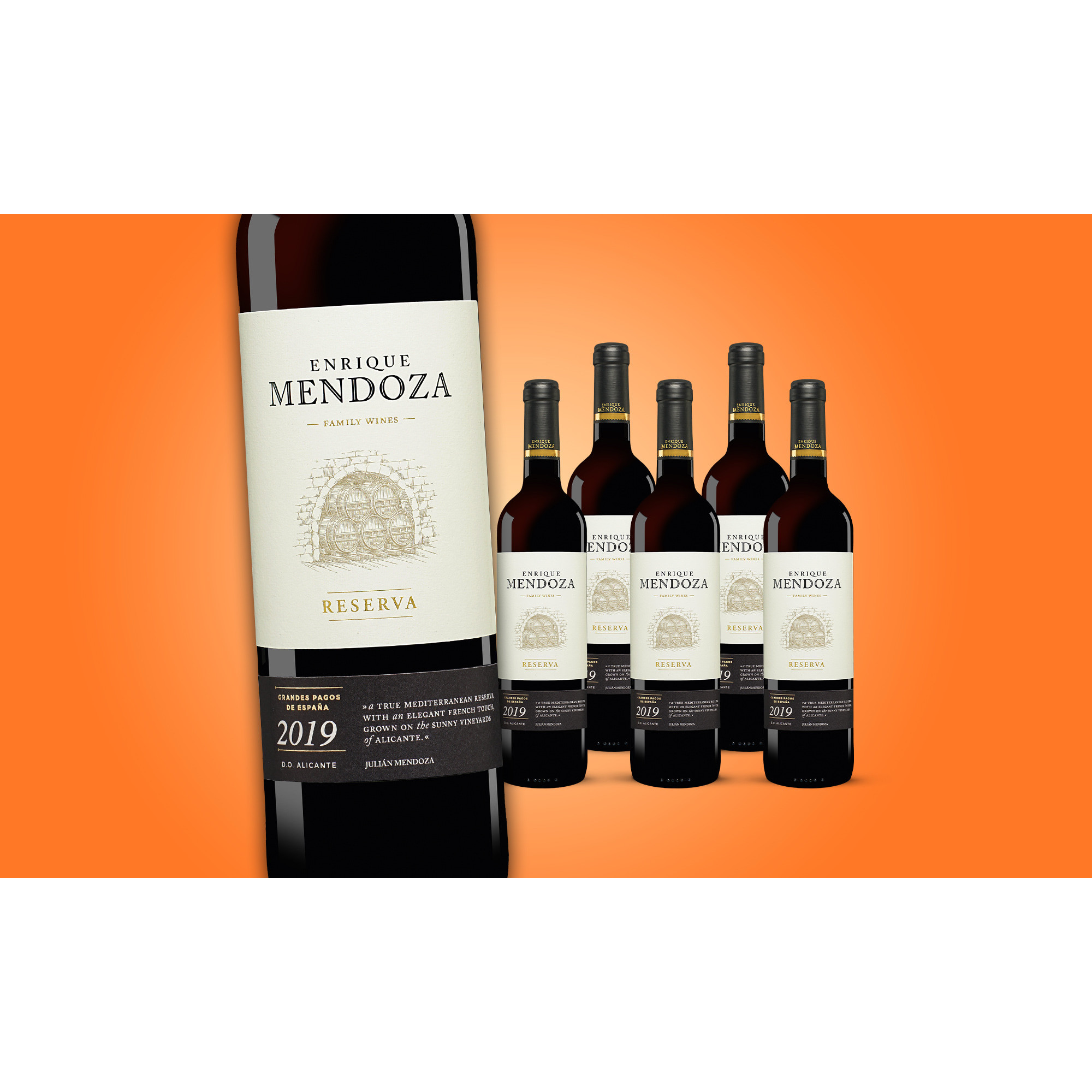 Enrique Mendoza Reserva 2019  4.5L 14.5% Vol. Weinpaket aus Spanien 36725 vinos DE