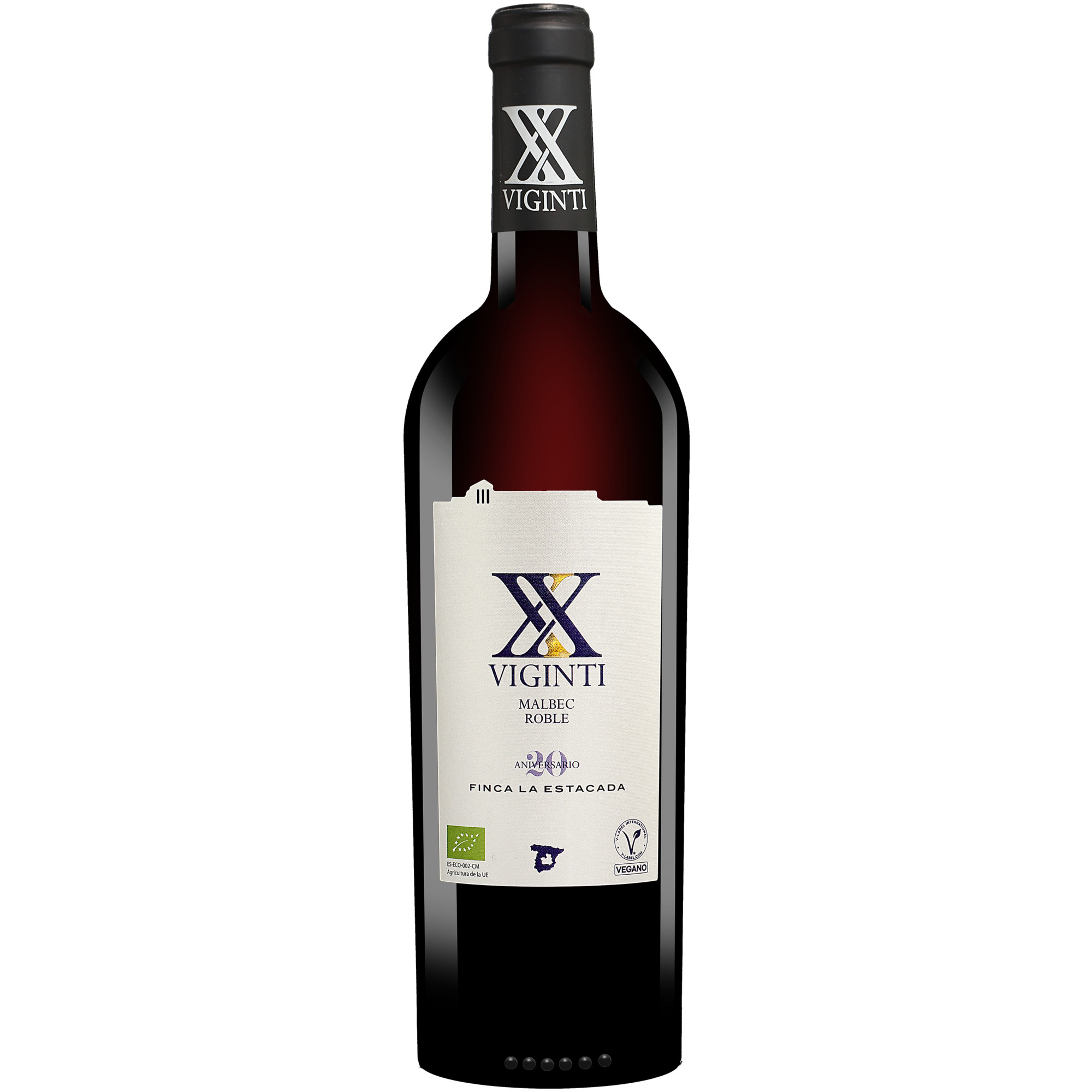 Viginti Malbec Roble 2022  0.75L 13% Vol. Rotwein Trocken aus Spanien Rotwein 36882 vinos DE