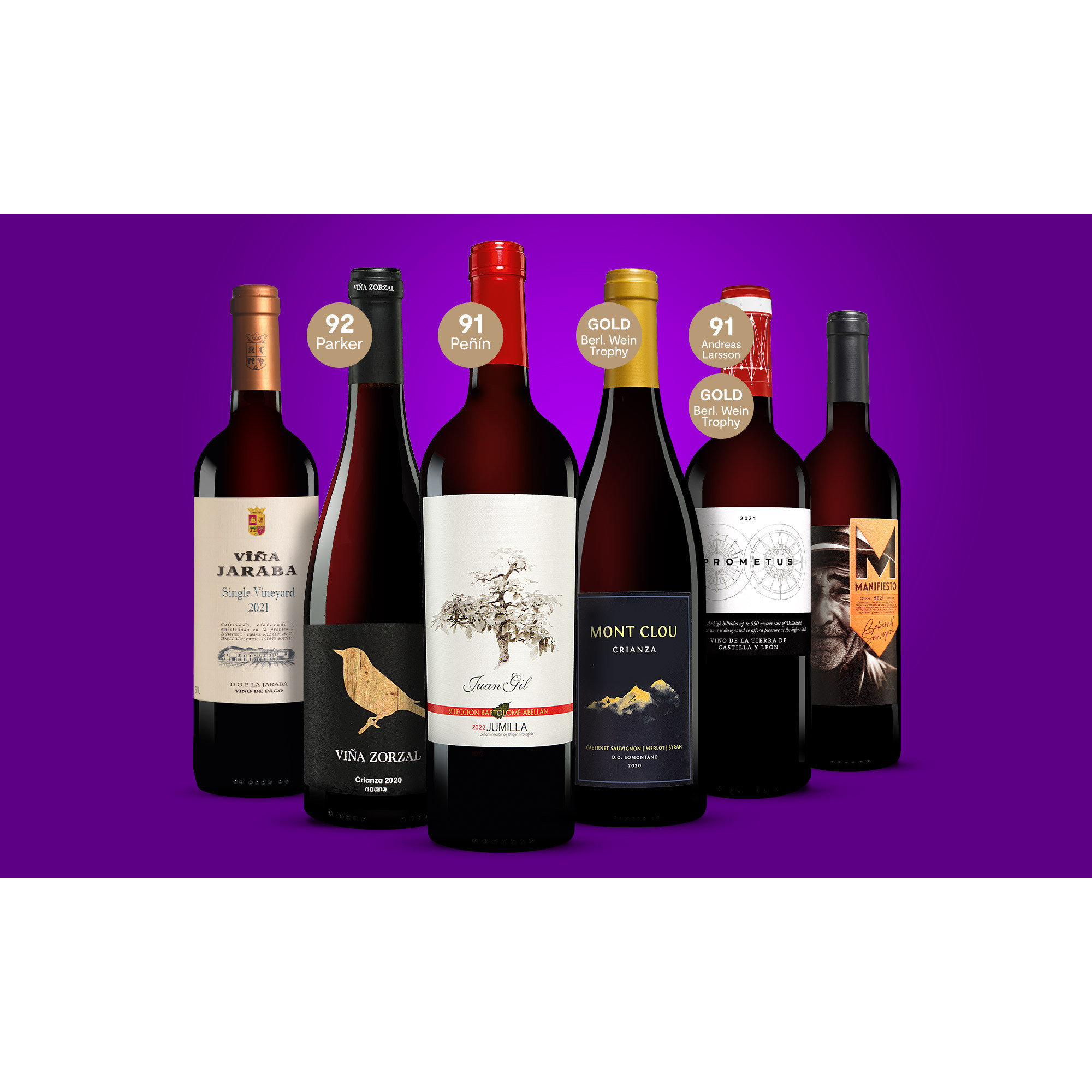 Rotwein-Genießer-Paket  4.5L Weinpaket aus Spanien 36968 vinos DE