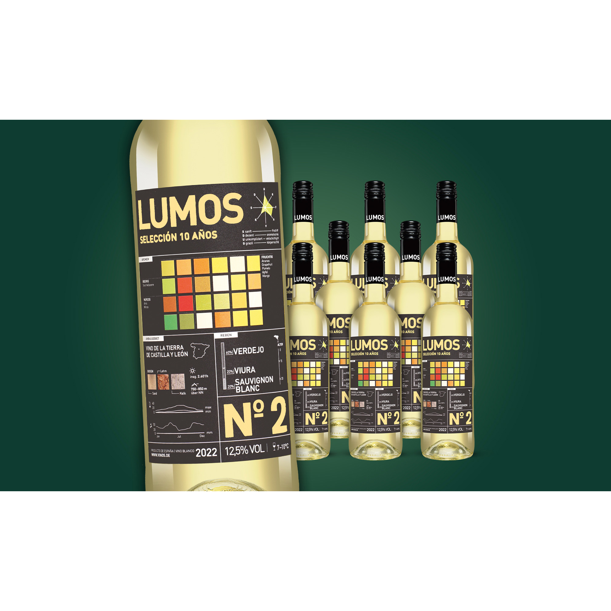 LUMOS No.2 Blanco 2022  6.75L 12.5% Vol. Weinpaket aus Spanien 37173 vinos DE