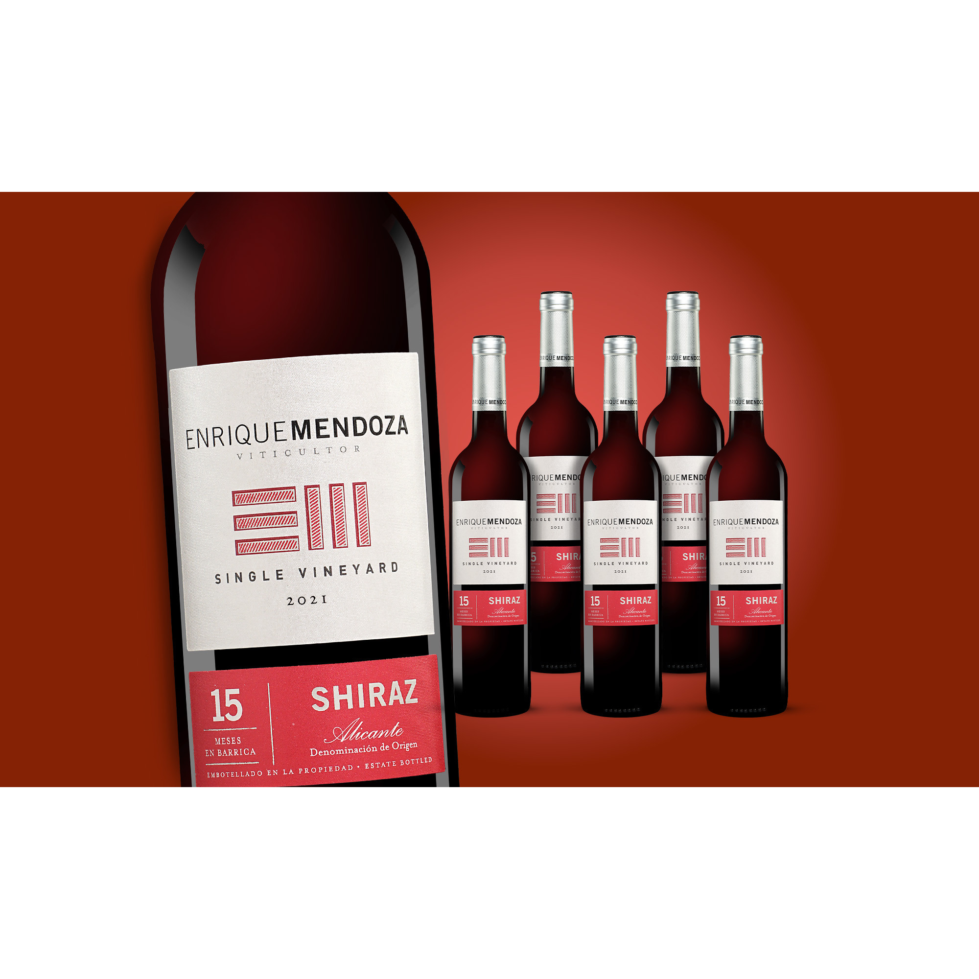 Enrique Mendoza Shiraz 2021  4.5L 14.5% Vol. Weinpaket aus Spanien 37297 vinos DE