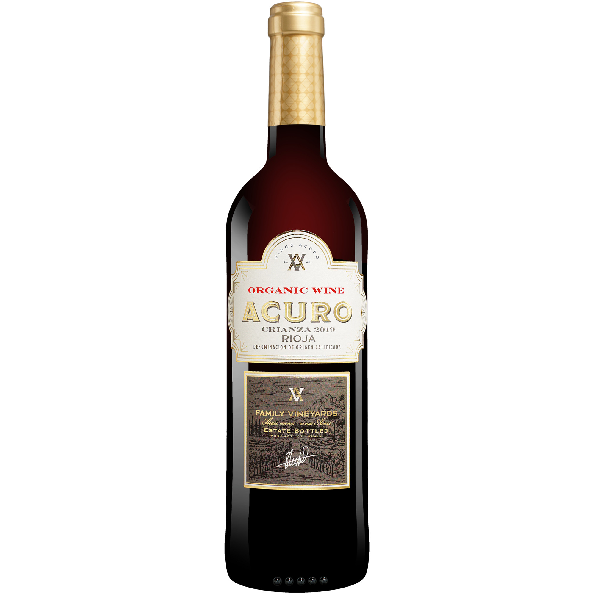 Acuro Crianza 2019  0.75L 13% Vol. Rotwein Trocken aus Spanien Rotwein 37446 vinos DE