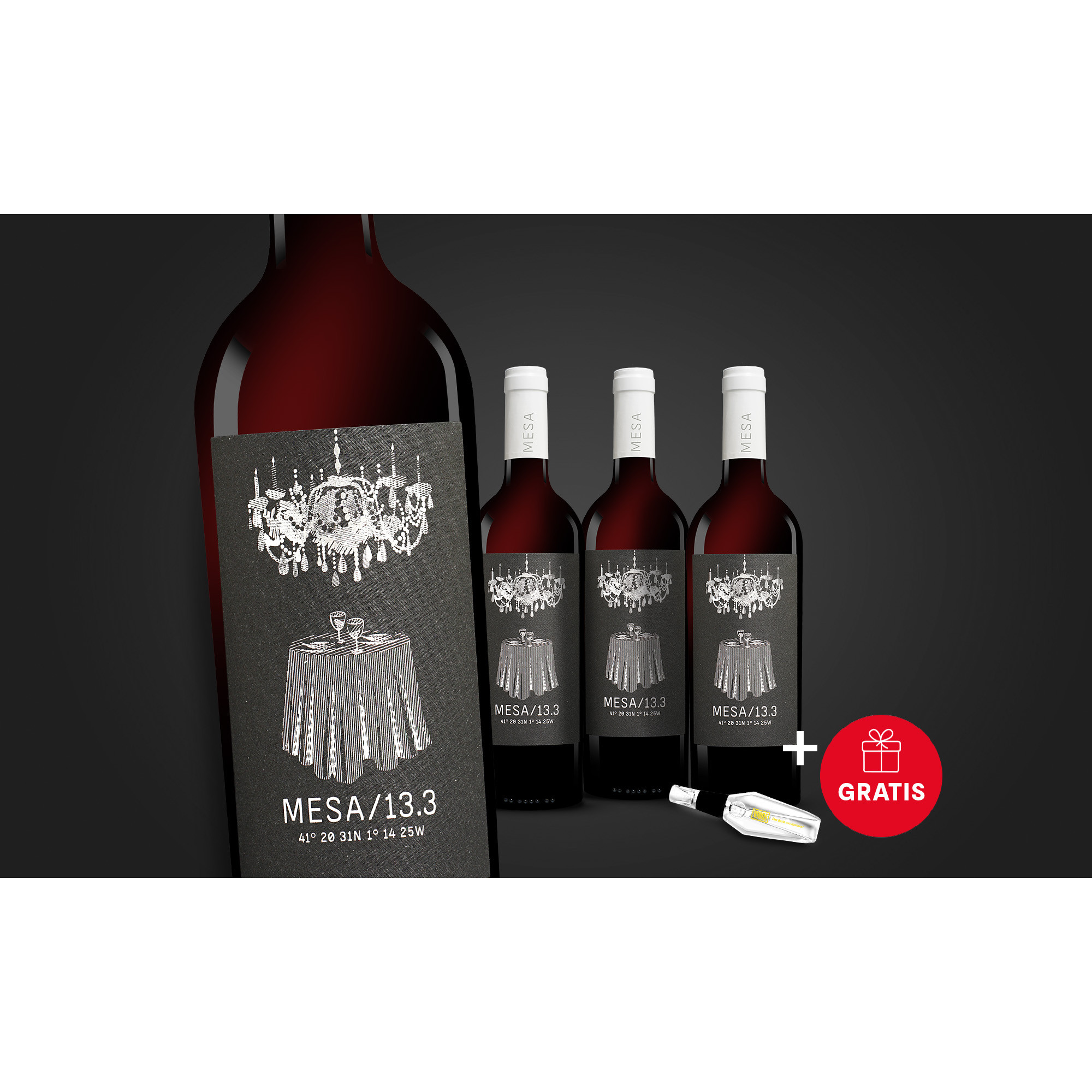 MESA/13.3 + gratis Ausgießer von Pulltex  3L Weinpaket aus Spanien 37459 vinos DE