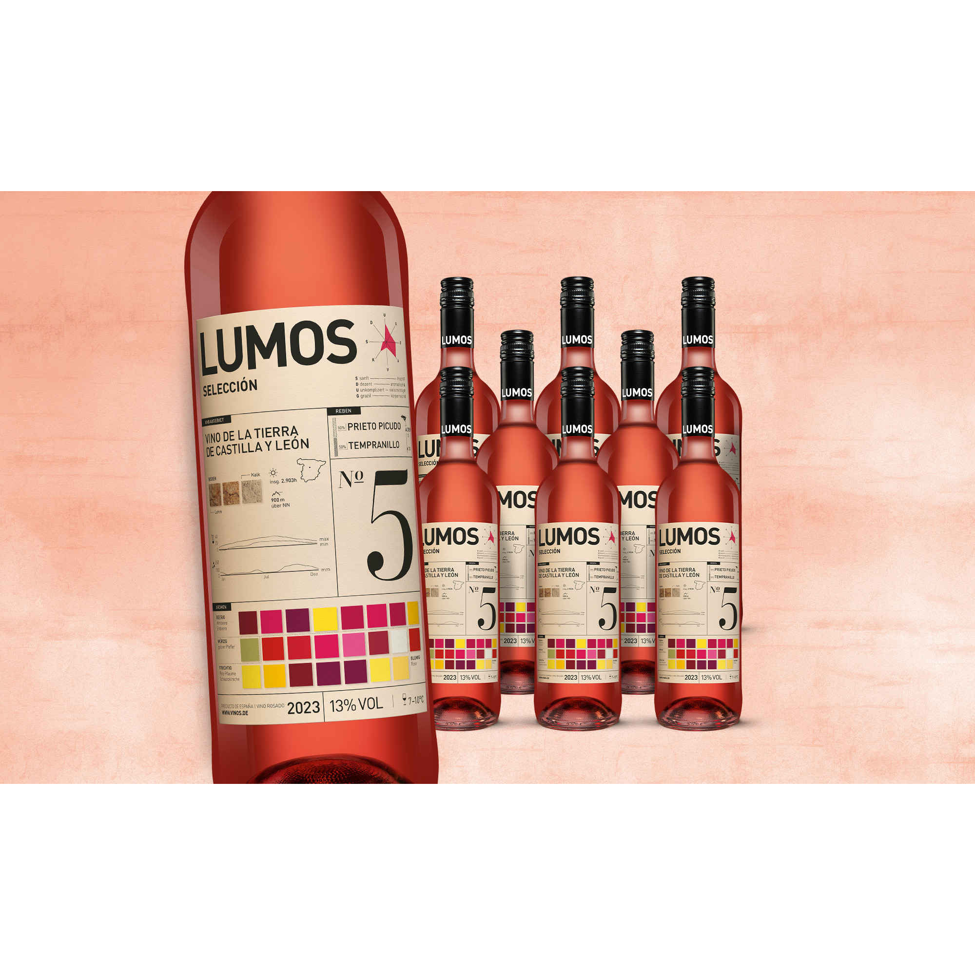 LUMOS No.5 Rosado 2023  6.75L 12.5% Vol. Weinpaket aus Spanien 37700 vinos DE