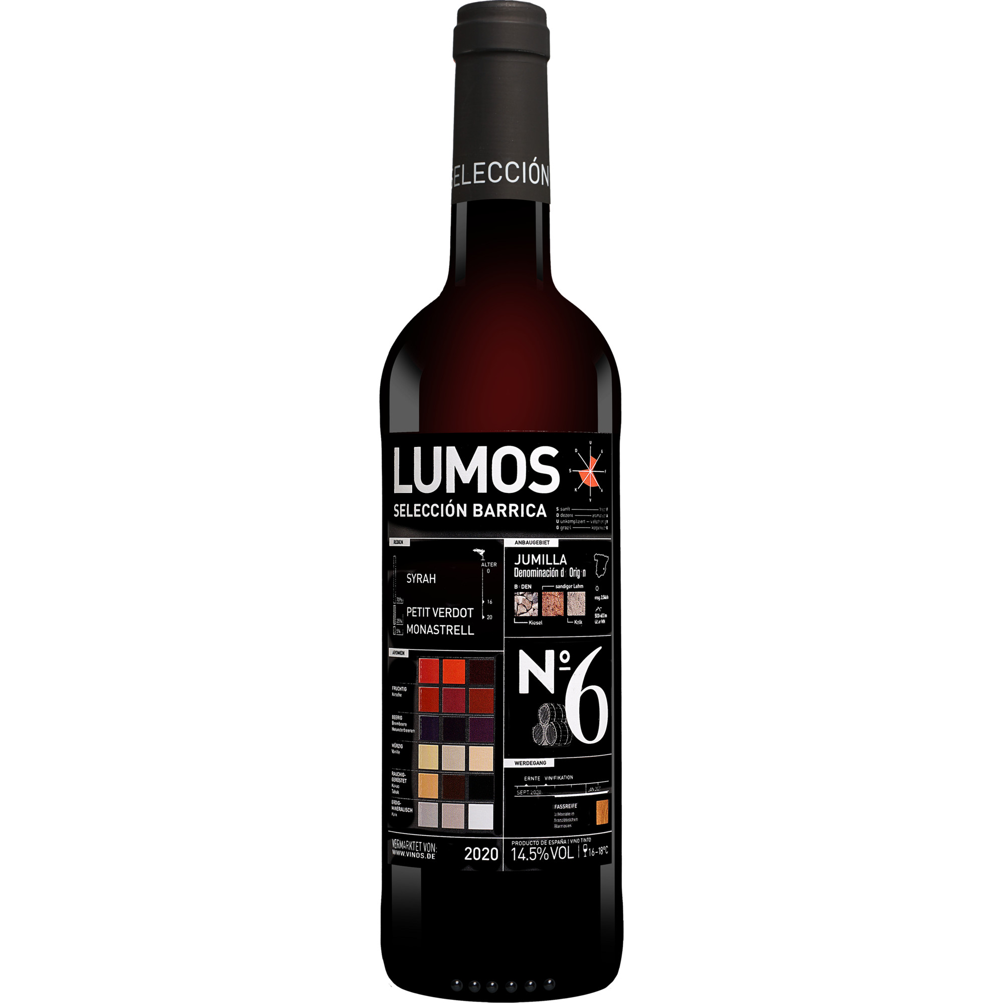 LUMOS No.6 Selección Barrica 2020  014.5% Vol. Rotwein Trocken aus Spanien