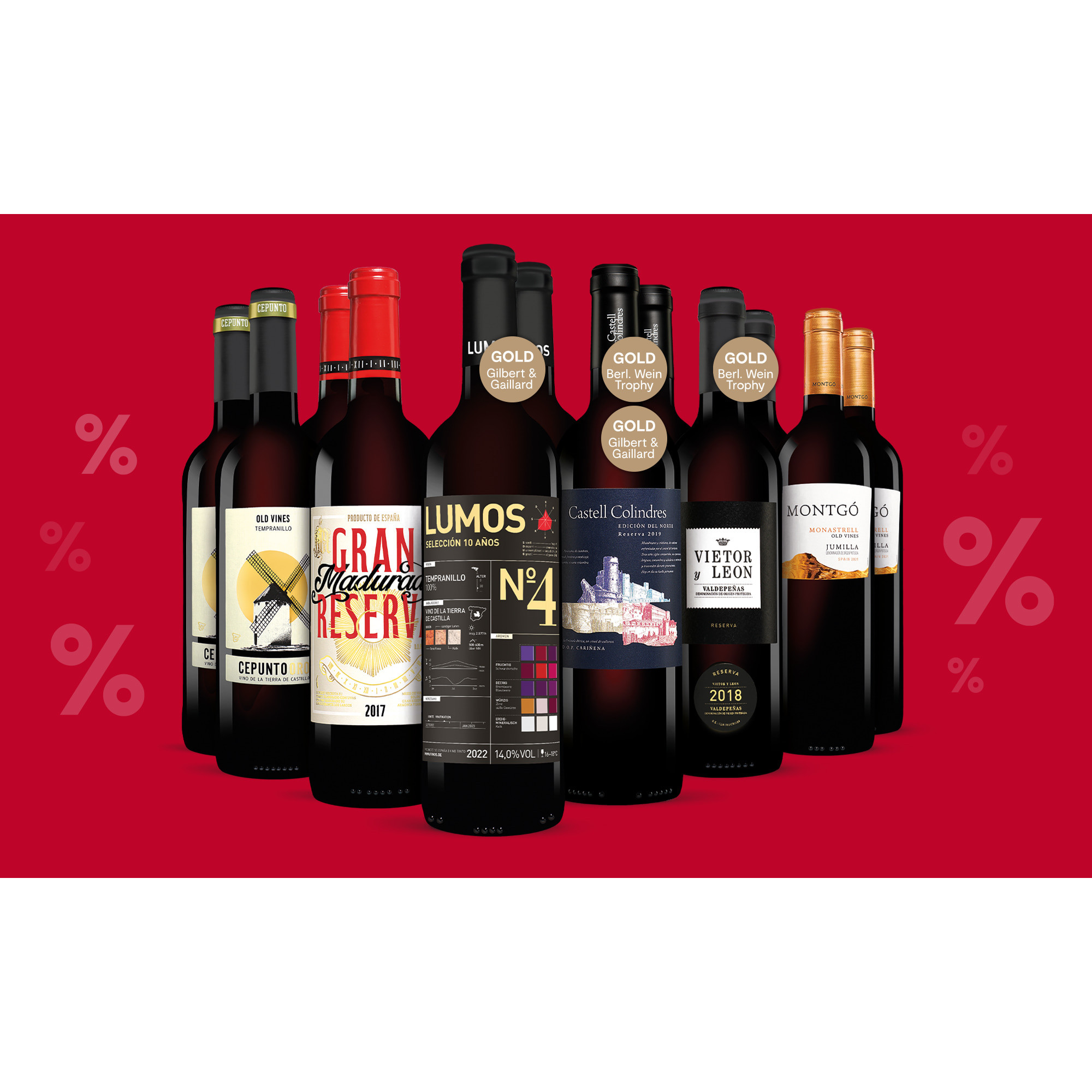 Lagerausverkauf Rotwein-Paket  9L Weinpaket aus Spanien 37835 vinos DE