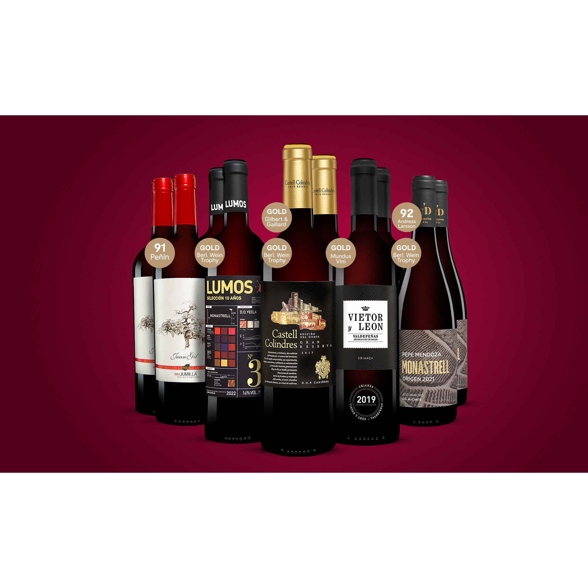 Goldstars-Paket  7.5L Weinpaket aus Spanien 37860 vinos DE