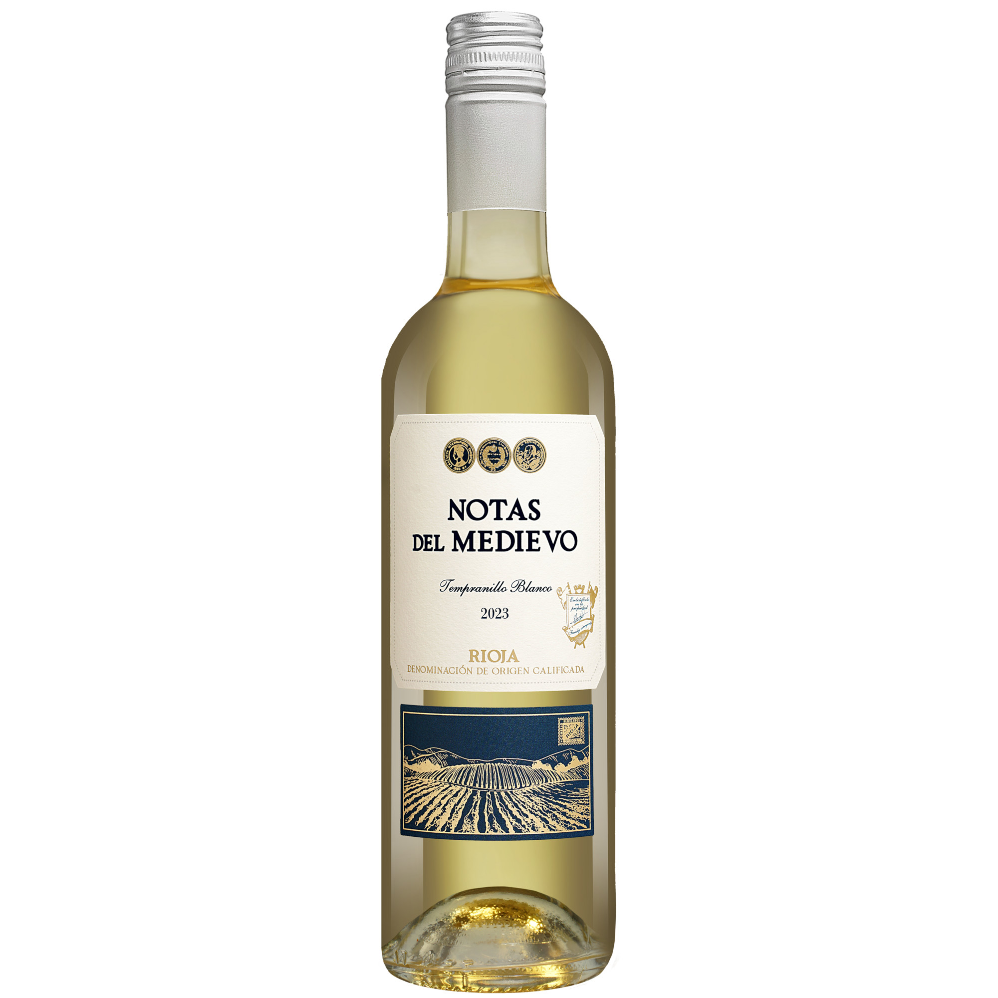 Notas del Medievo Tempranillo Blanco 2023  0.75L 12% Vol. Weißwein Trocken aus Spanien Weißwein 37999 vinos DE