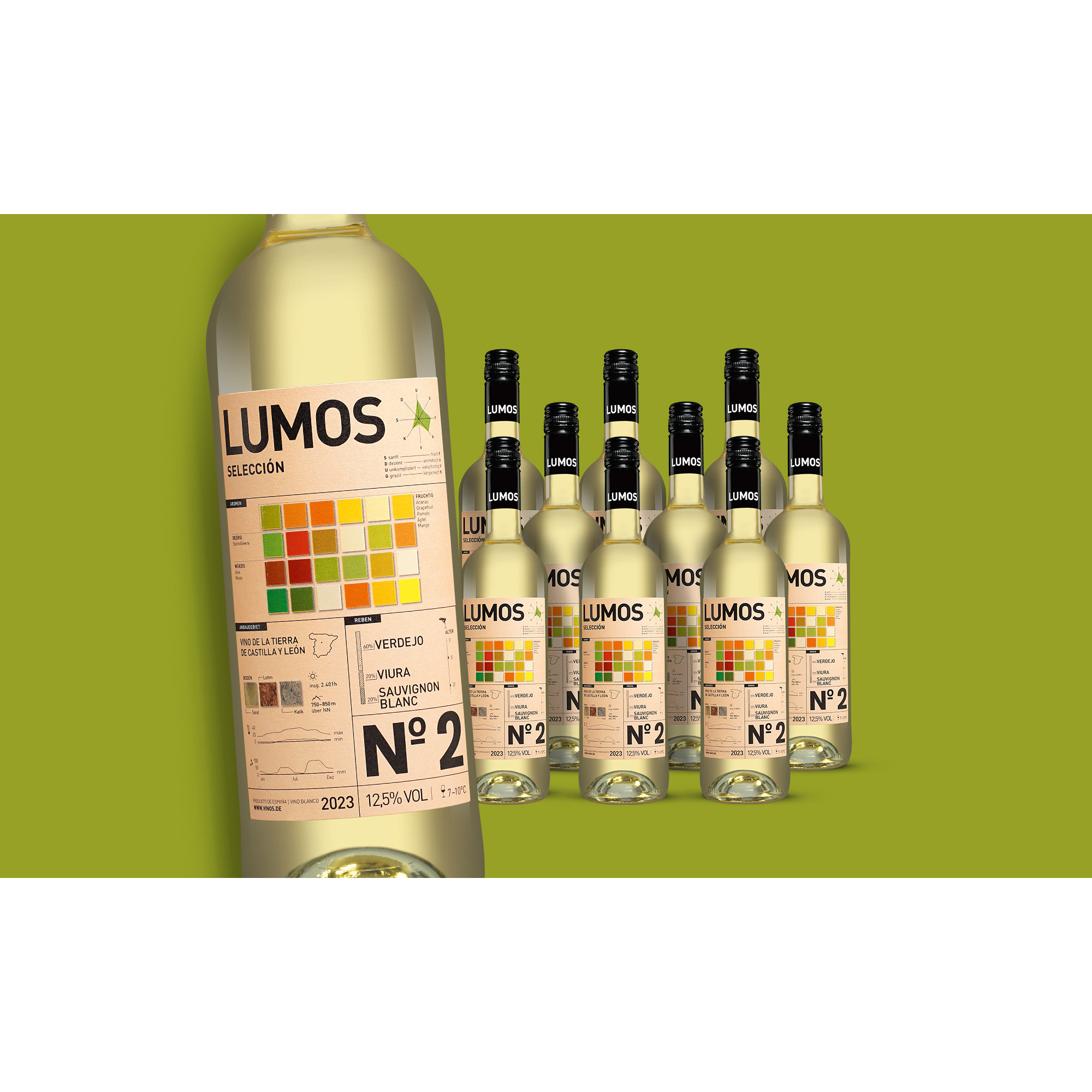 LUMOS No.2 Blanco 2023  7.5L 12.5% Vol. Weinpaket aus Spanien 38105 vinos DE
