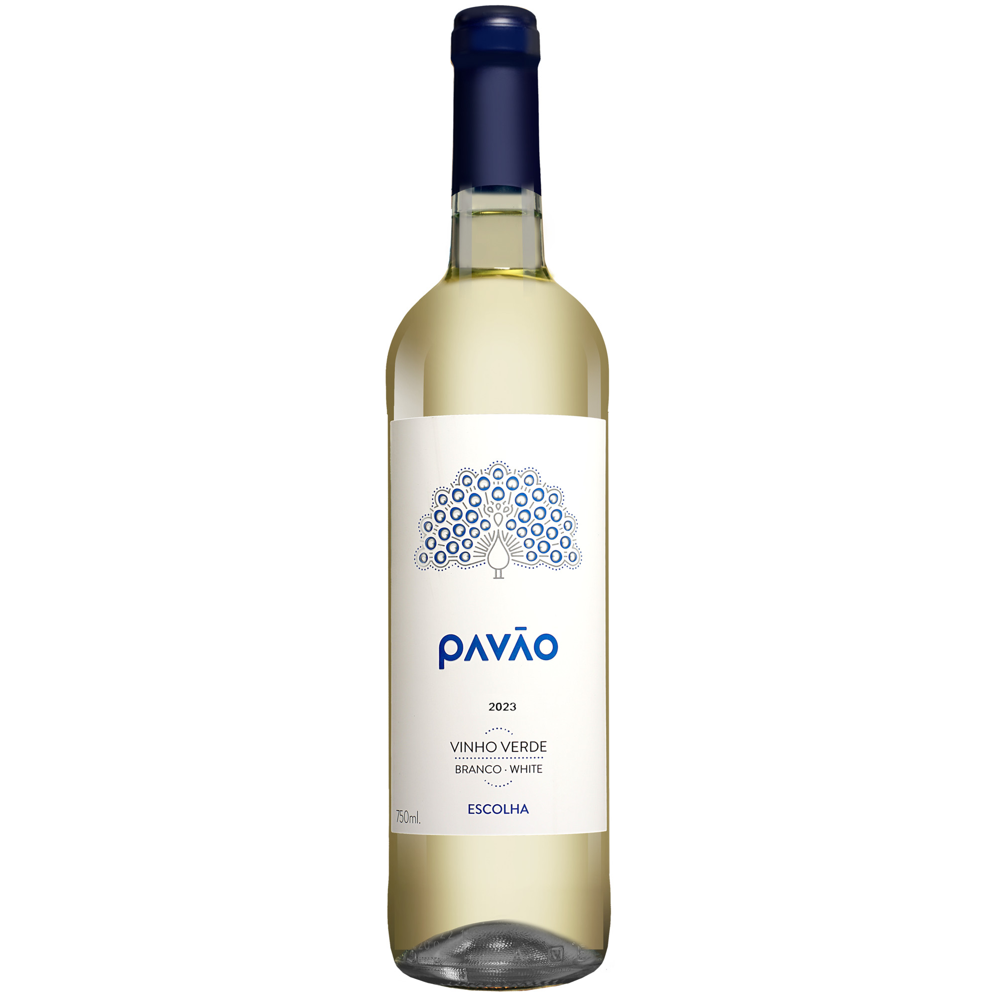 Pavão Escolha Vinho Verde Branco 2023  0.75L 11% Vol. Weißwein Halbtrocken aus Portugal Weißwein 38159 vinos DE