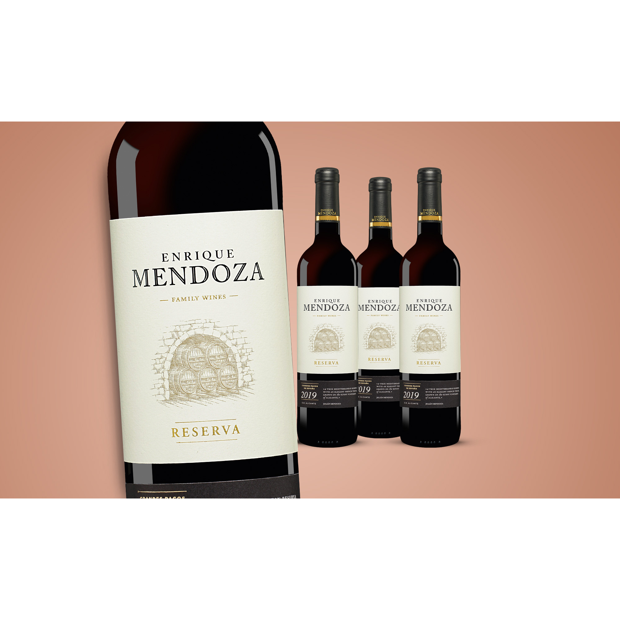Enrique Mendoza Reserva 2019  3L 14.5% Vol. Weinpaket aus Spanien 38294 vinos DE
