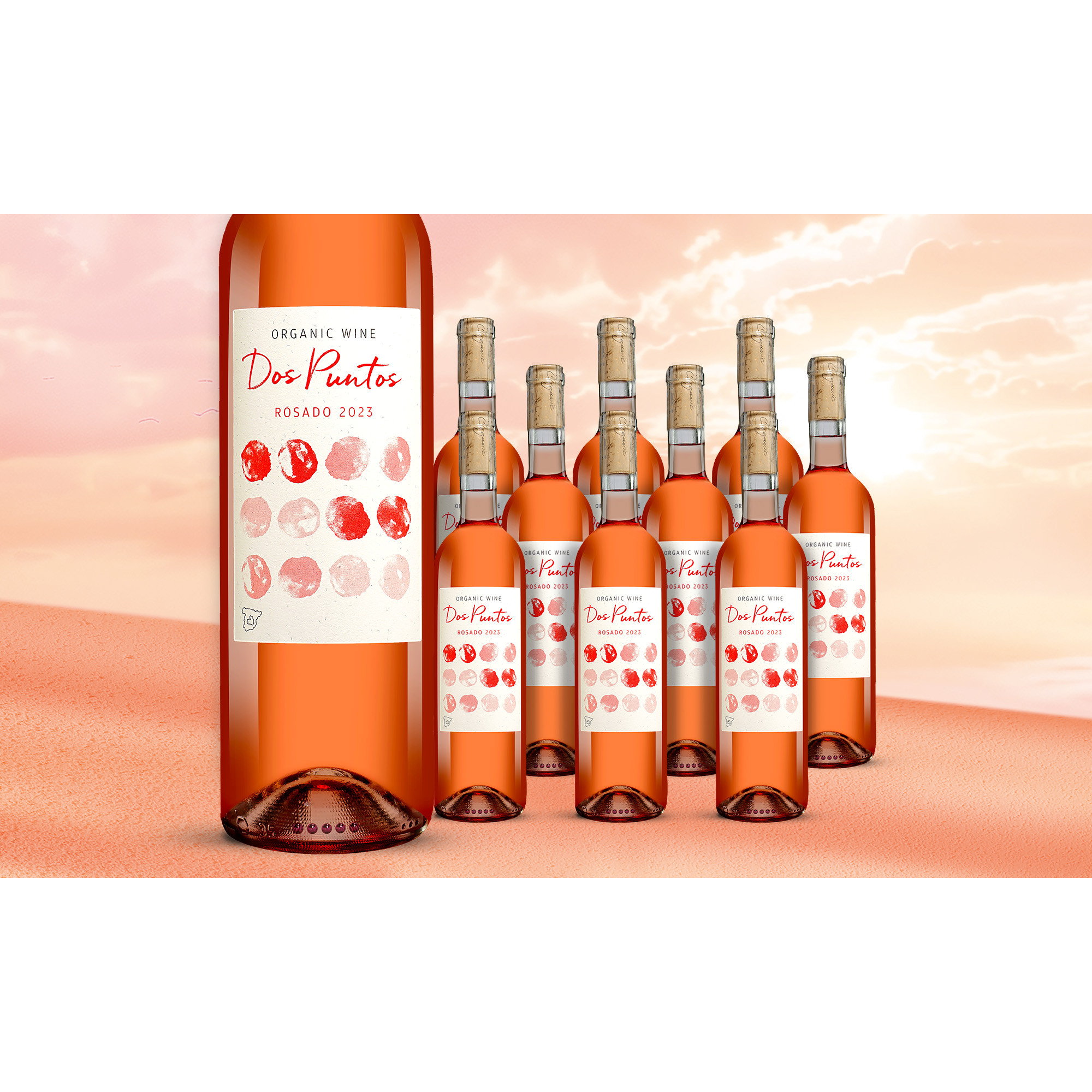 Dos Puntos Rosado Organic 2023  713% Vol. Weinpaket aus Spanien