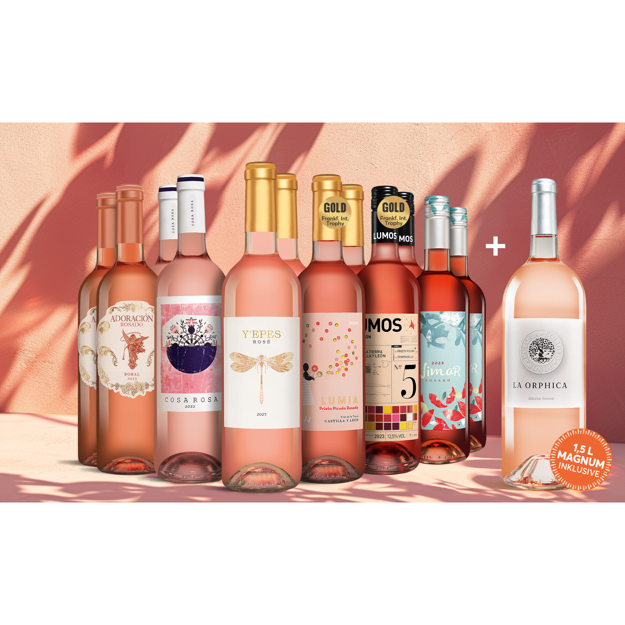 Rosé-Topseller-Paket inkl. GRATIS Magnum La Orphica Rosado  10.5L Weinpaket aus Spanien 38653 vinos DE