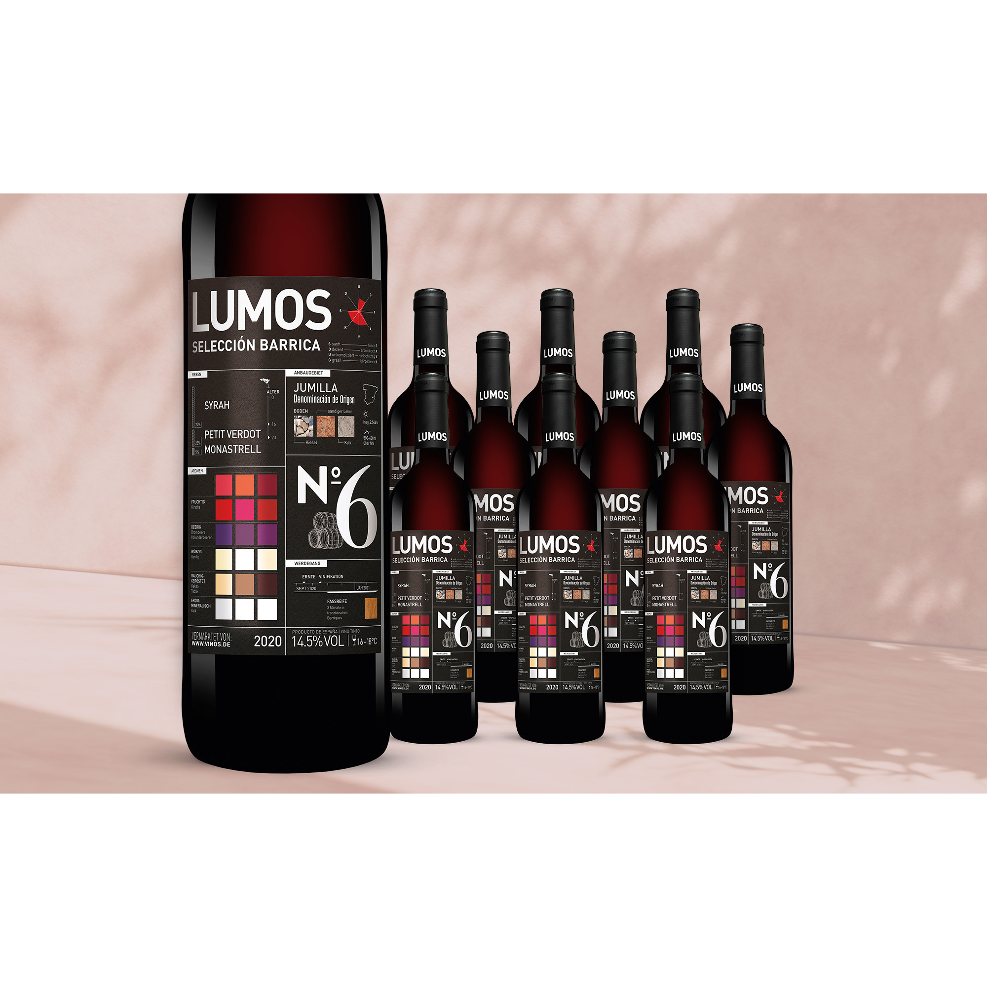 LUMOS No.6 Selección Barrica 2020  7.5L 14.5% Vol. Weinpaket aus Spanien 38839 vinos DE