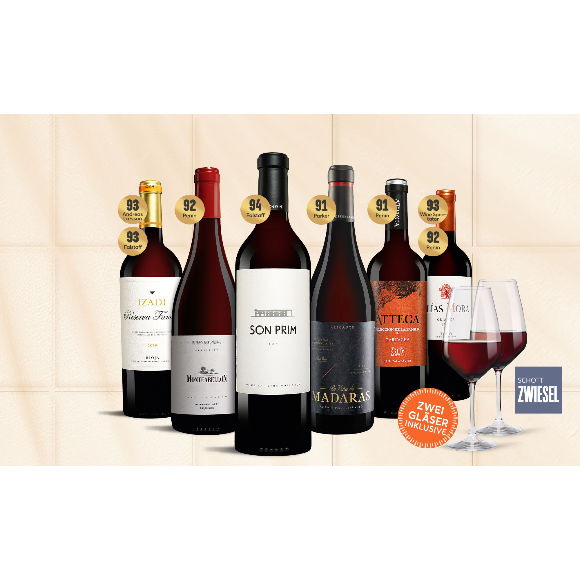 Spanien-Genuss-Paket  4.5L Weinpaket aus Spanien 38886 vinos DE