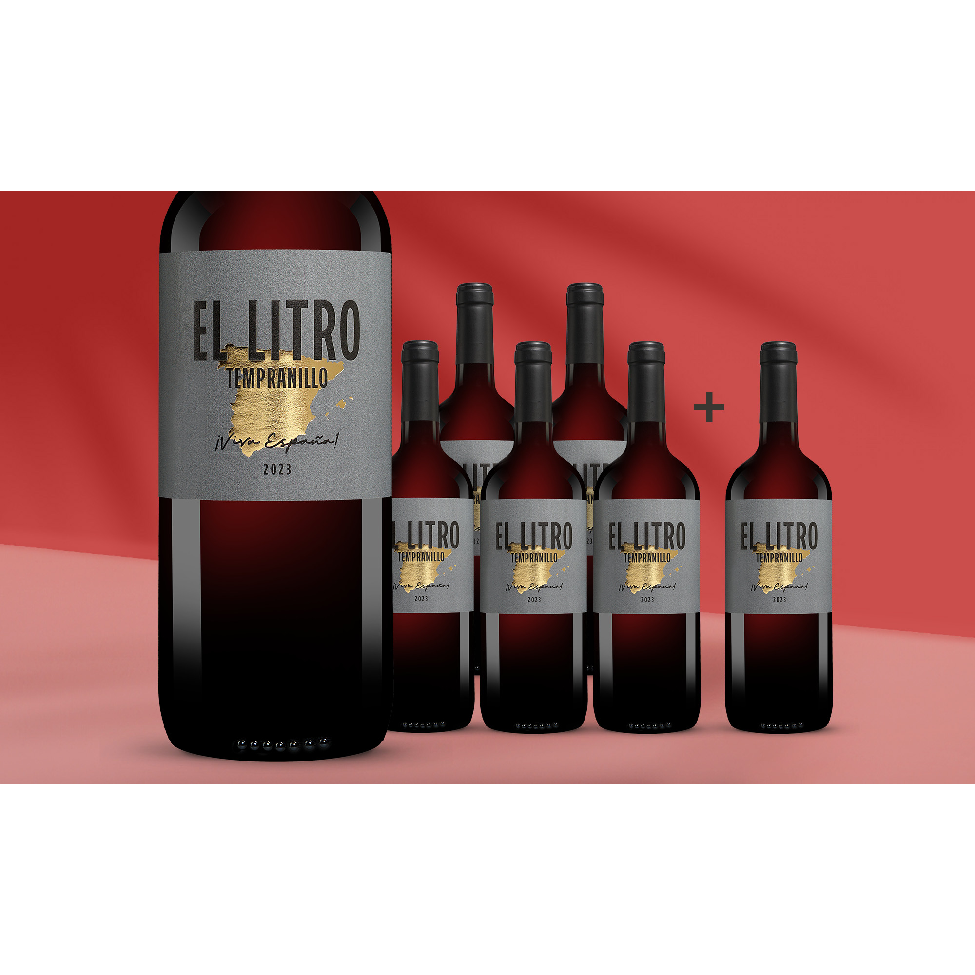 El Litro Tempranillo - 1,0 L. 2023 13.5% Vol. Weinpaket aus Spanien