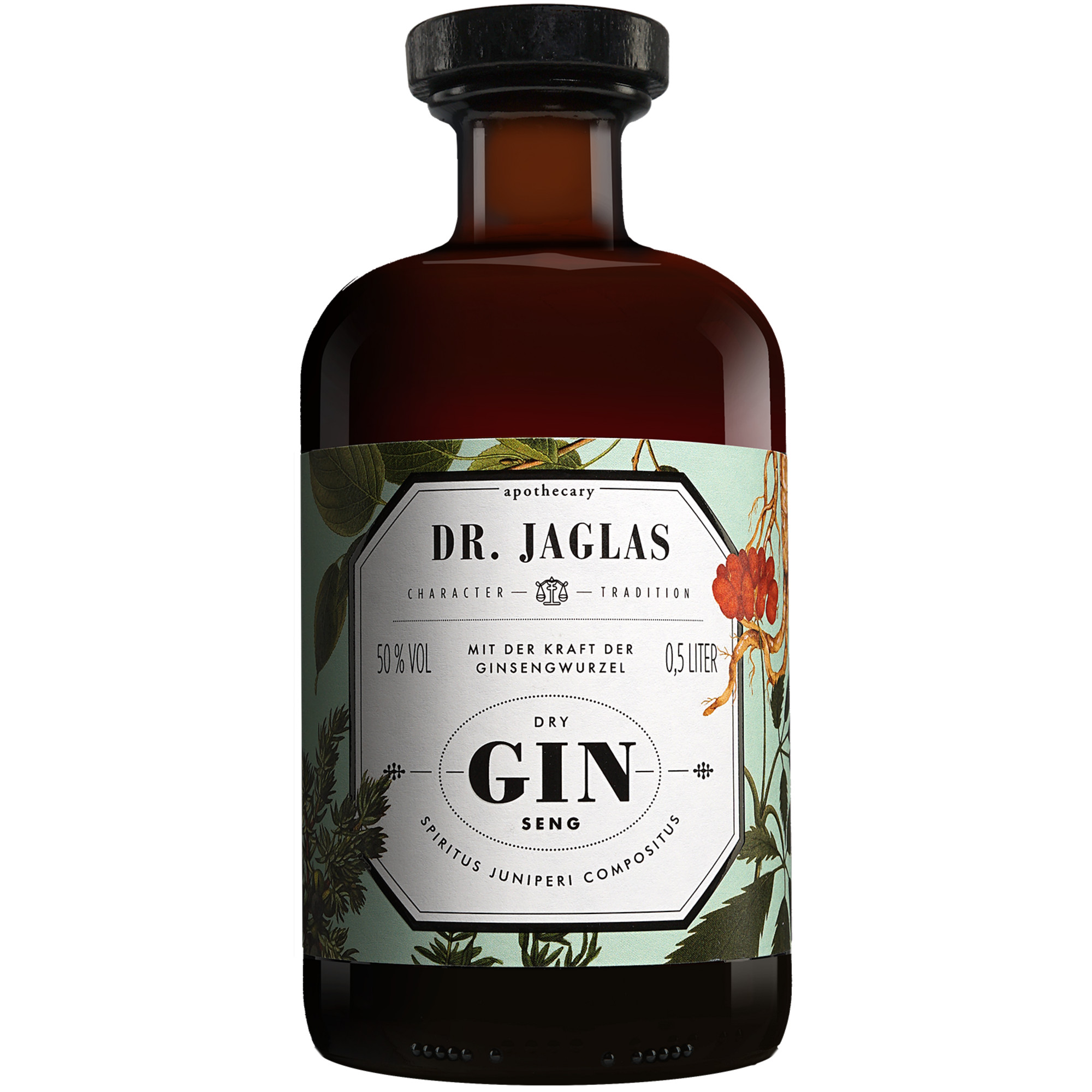 Dr. Jaglas Dry Gin-Seng Gin - 0,5 L.  0.5L 50% Vol. aus Deutschland