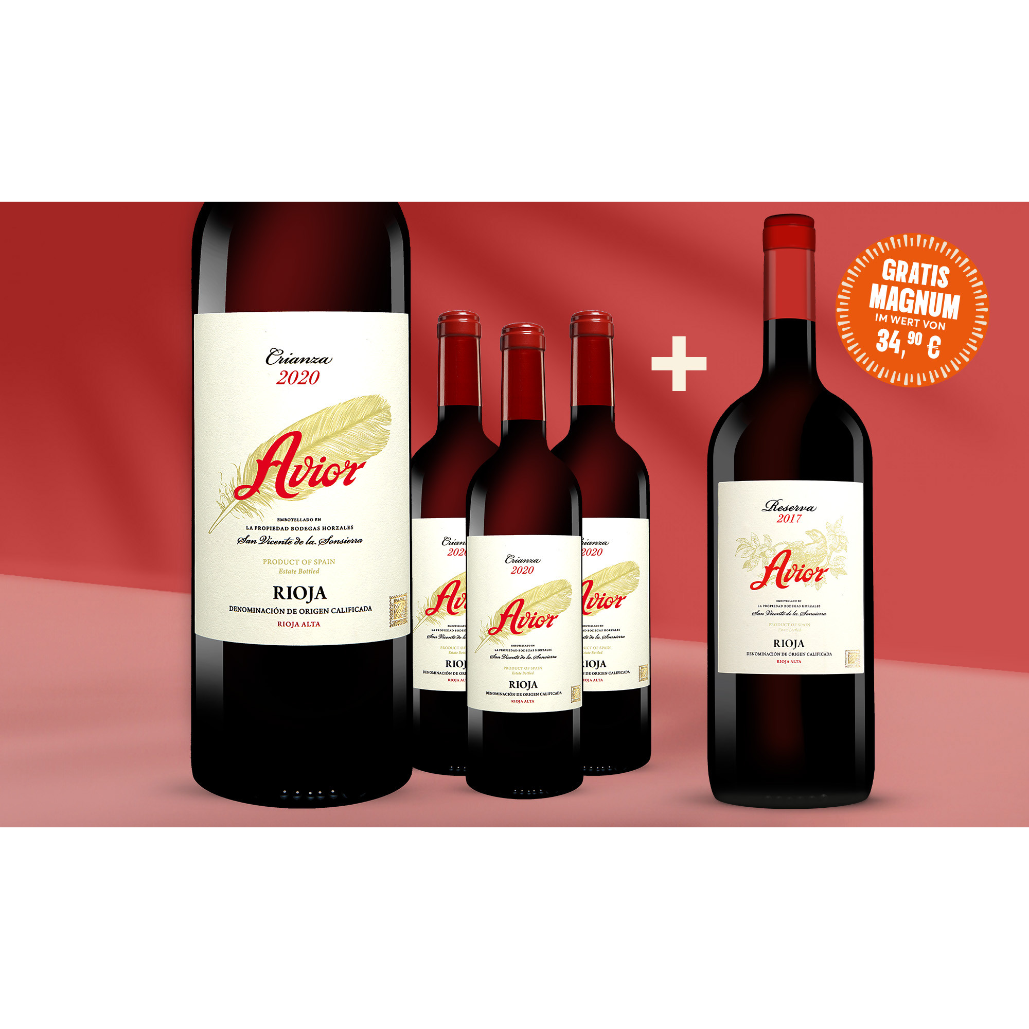 Avior Crianza 2020  4.5L 13.5% Vol. Weinpaket aus Spanien 39472 vinos DE